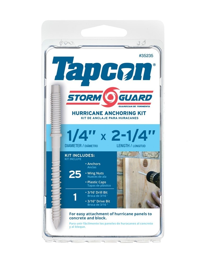 Tapcon Hurricane Anchoring Kit 1/4-in x 2-1/4-in Concrete Screws Anchors 25 -Pack