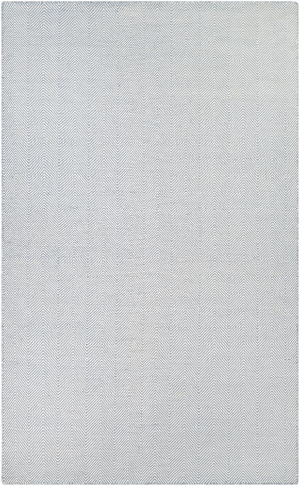 Blue Hand-Woven Reversible Wool and Synthetic Outdoor Rug