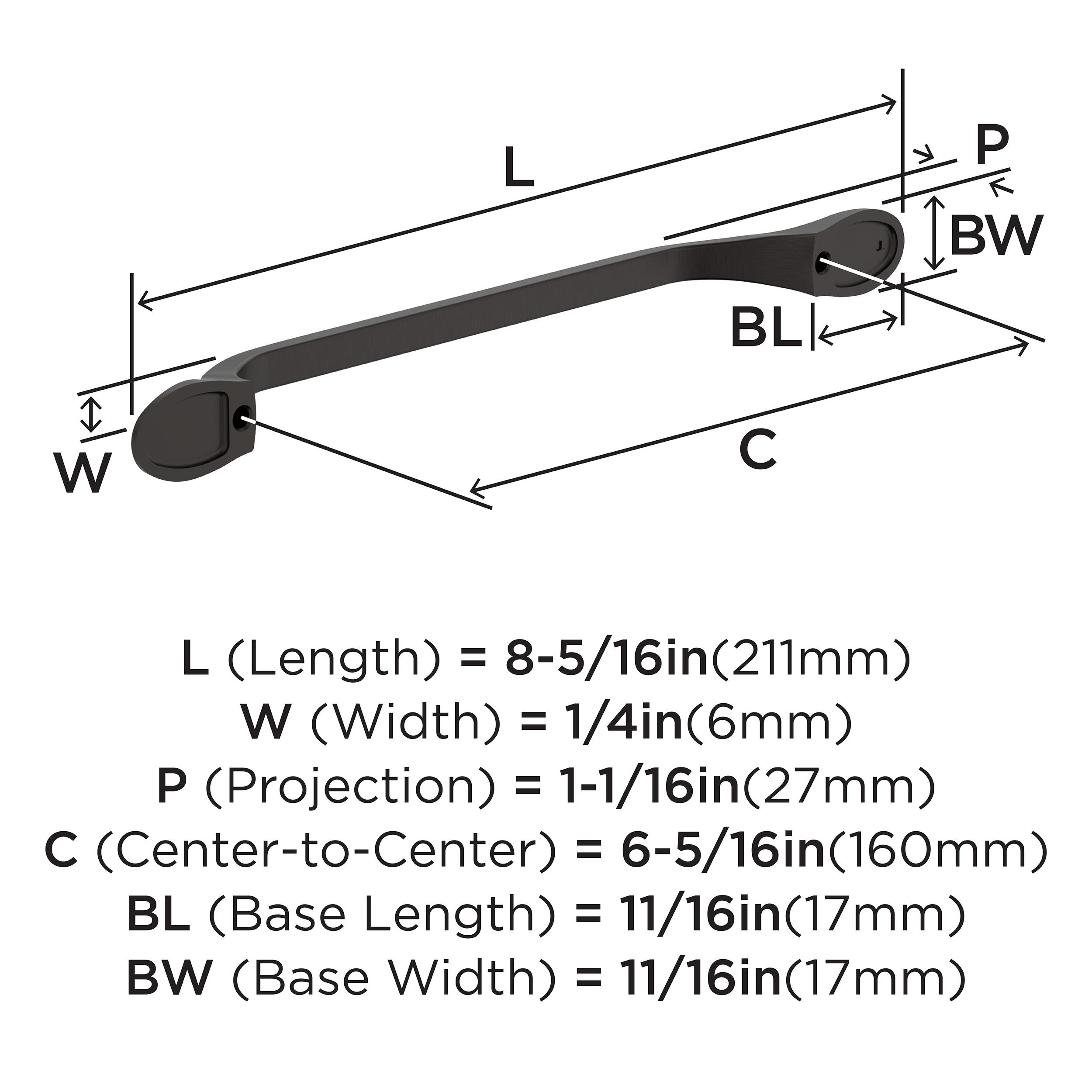 Ravino 6-5/16 in. (160mm) Classic Oil-Rubbed Bronze Arch Cabinet Pull