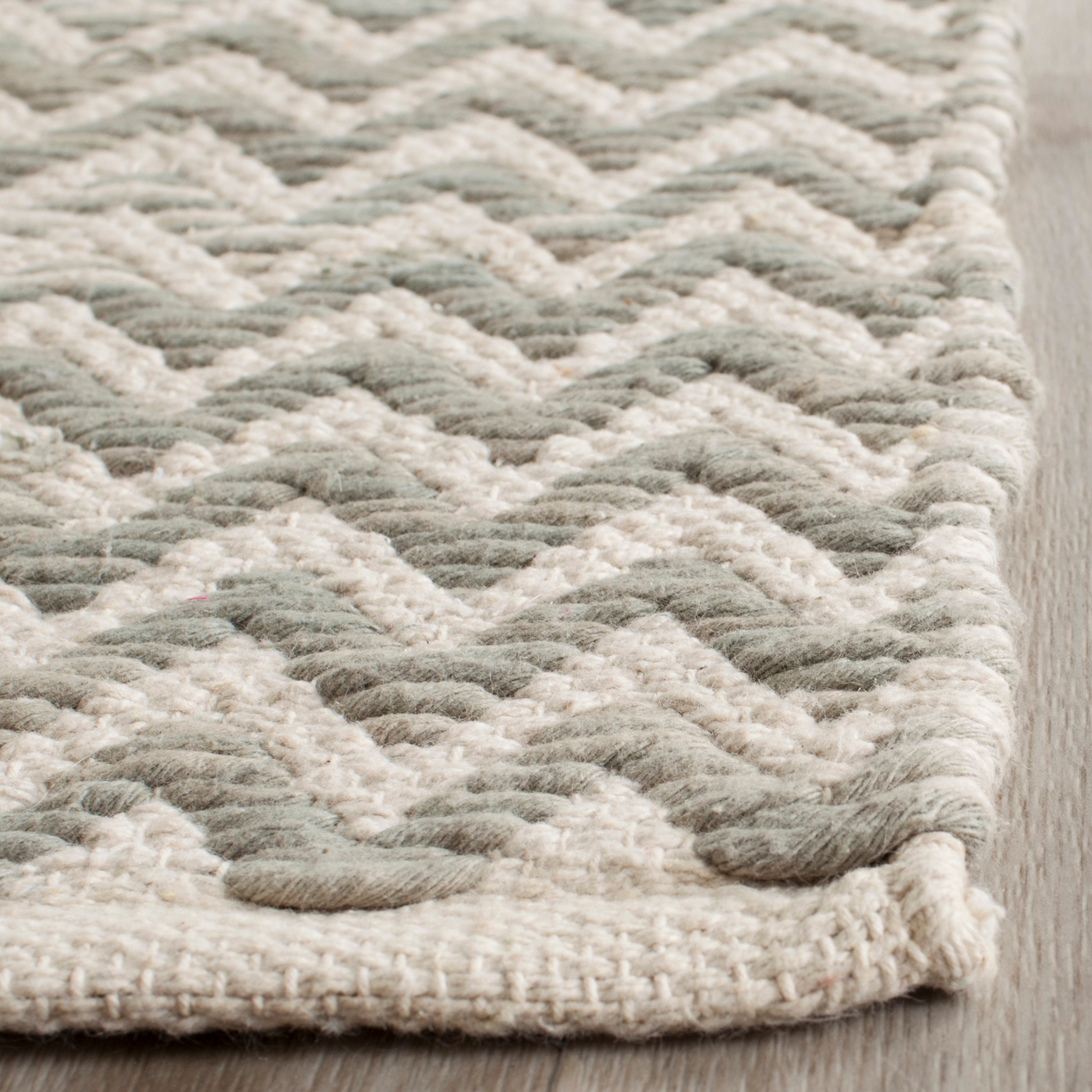 SAFAVIEH Cotton Kilim KLC121C Dark Green / Ivory Rug