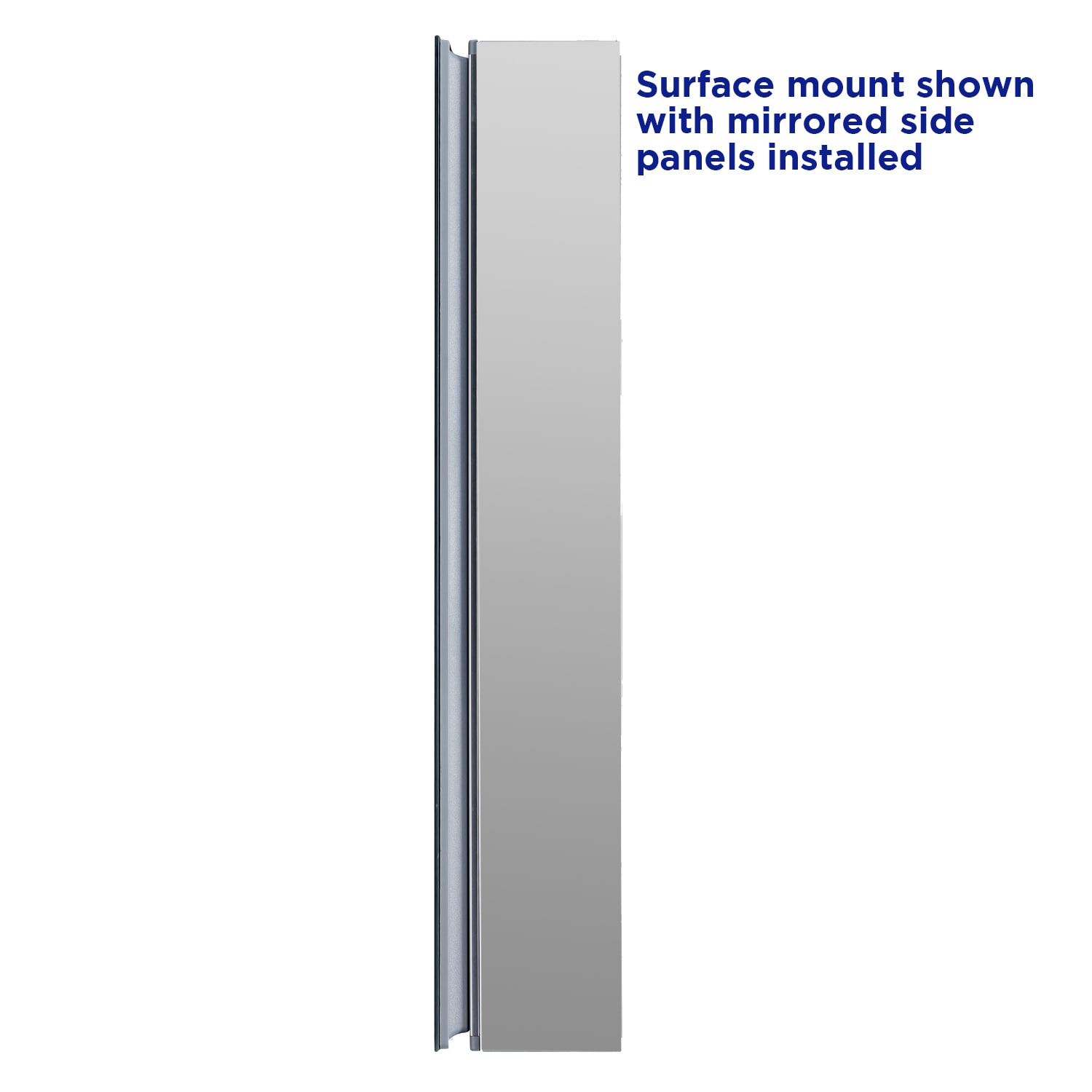 allen + roth 15-in x 26-in Fog Free Surface/Recessed Mount Silver Mirrored Square Soft Close Medicine Cabinet