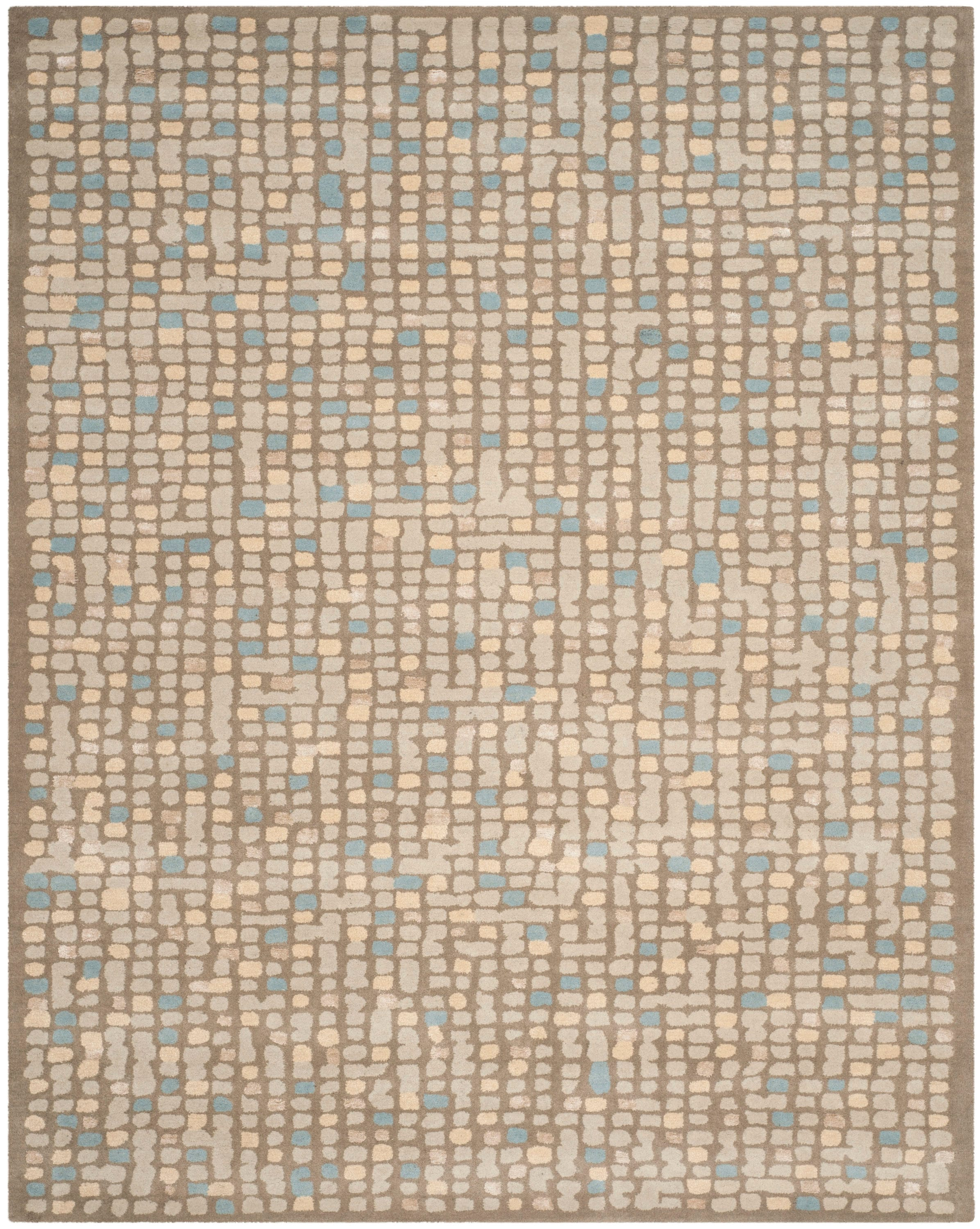 SAFAVIEH Martha Stewart Mosaic Dotted Area Rug, Hickory/Beige, 8' x 10'