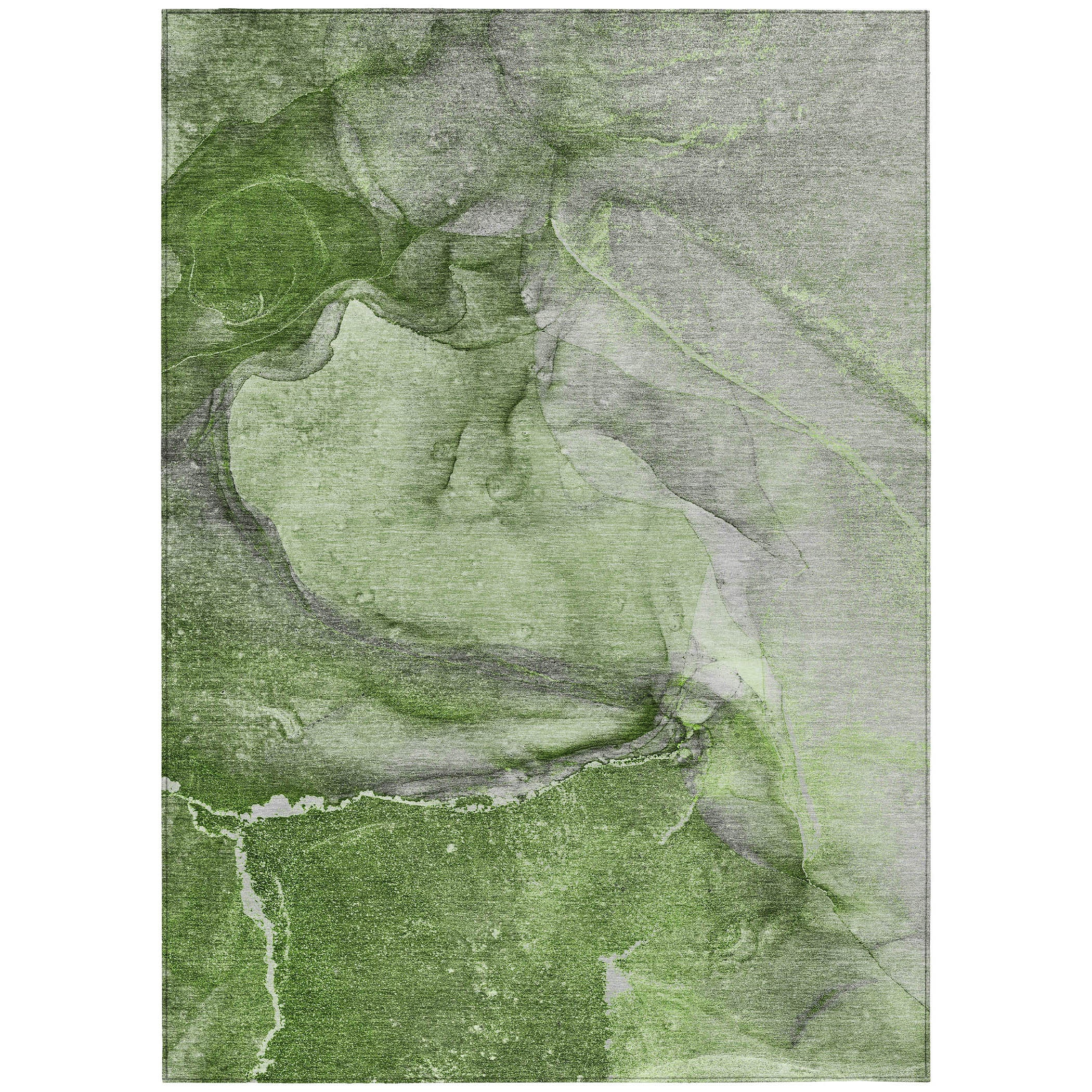 Olive Green Synthetic Flat Woven 8' x 10' Area Rug