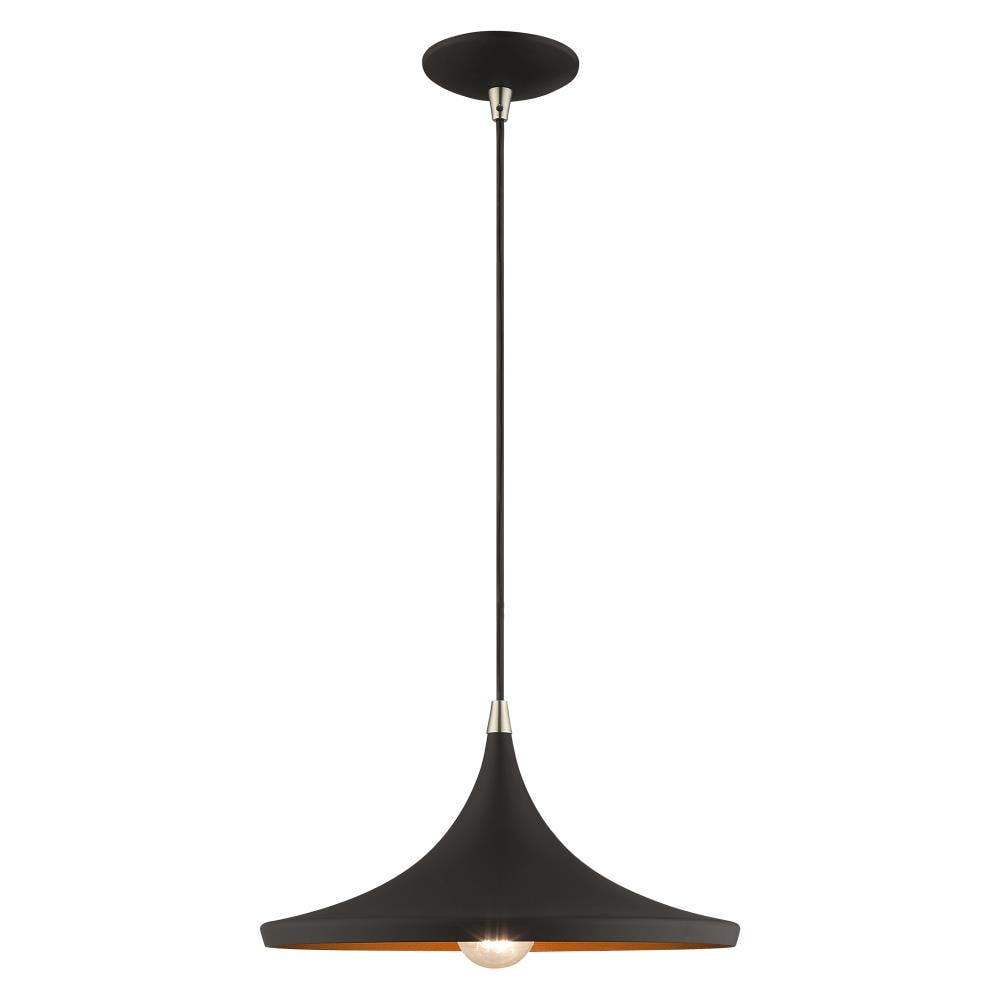 Livex Lighting Metal Shade 1 - Light Chandelier in  Black