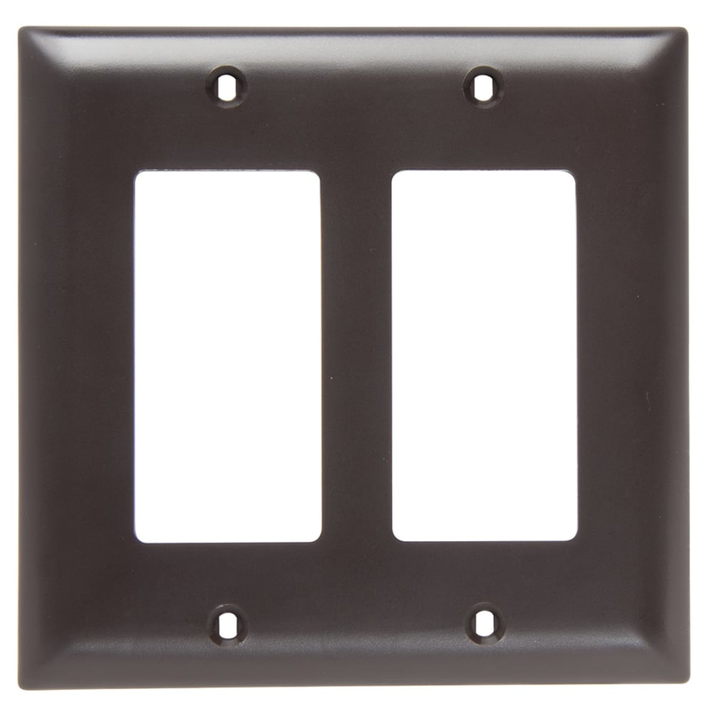 Pass and Seymour TP262 Brown Two Gang Decorator Wall Plate