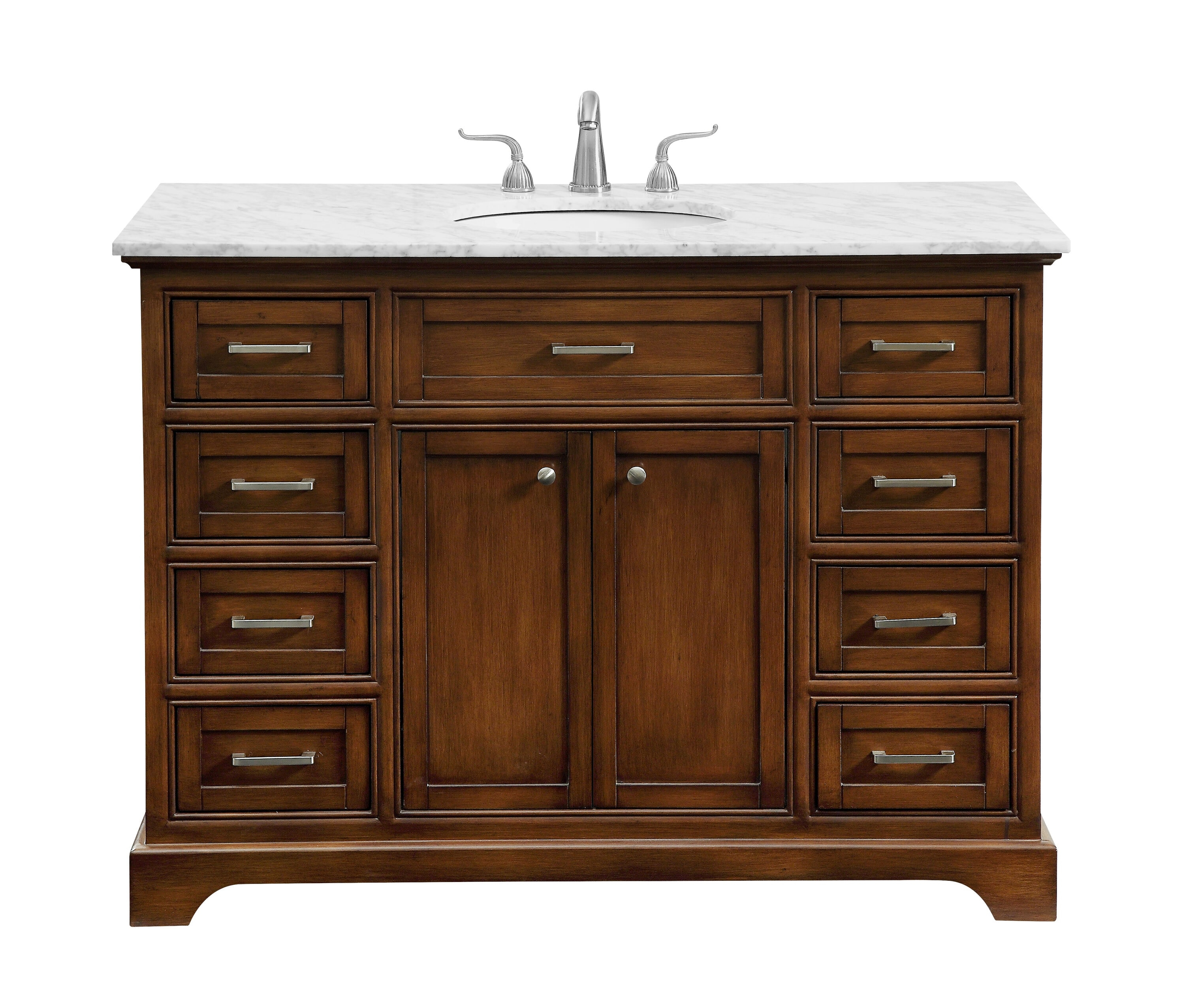 Elegant Decor Americana 48" Wood Single Bathroom Vanity in Brown Teak