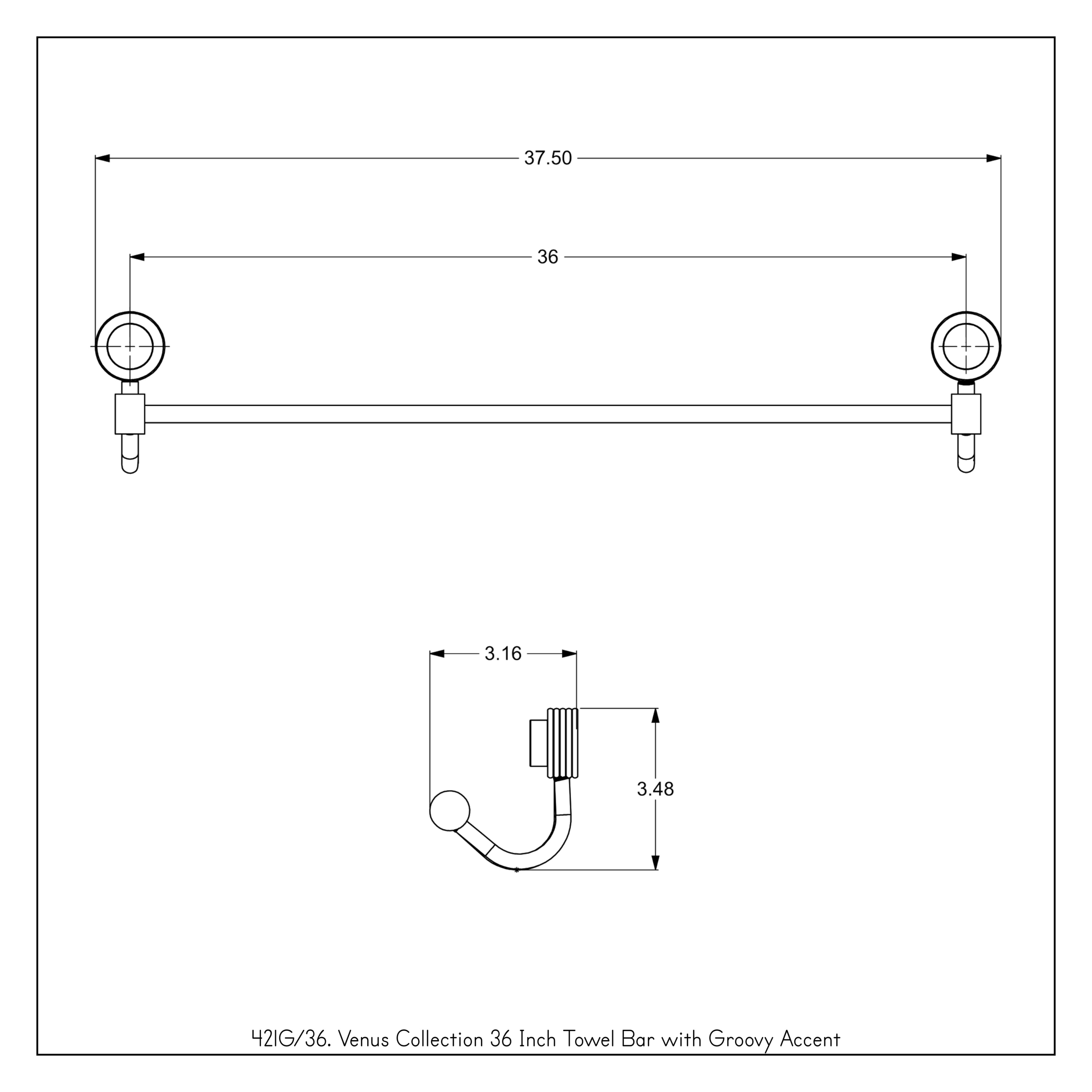 Venus 37'' Wall Towel Bar