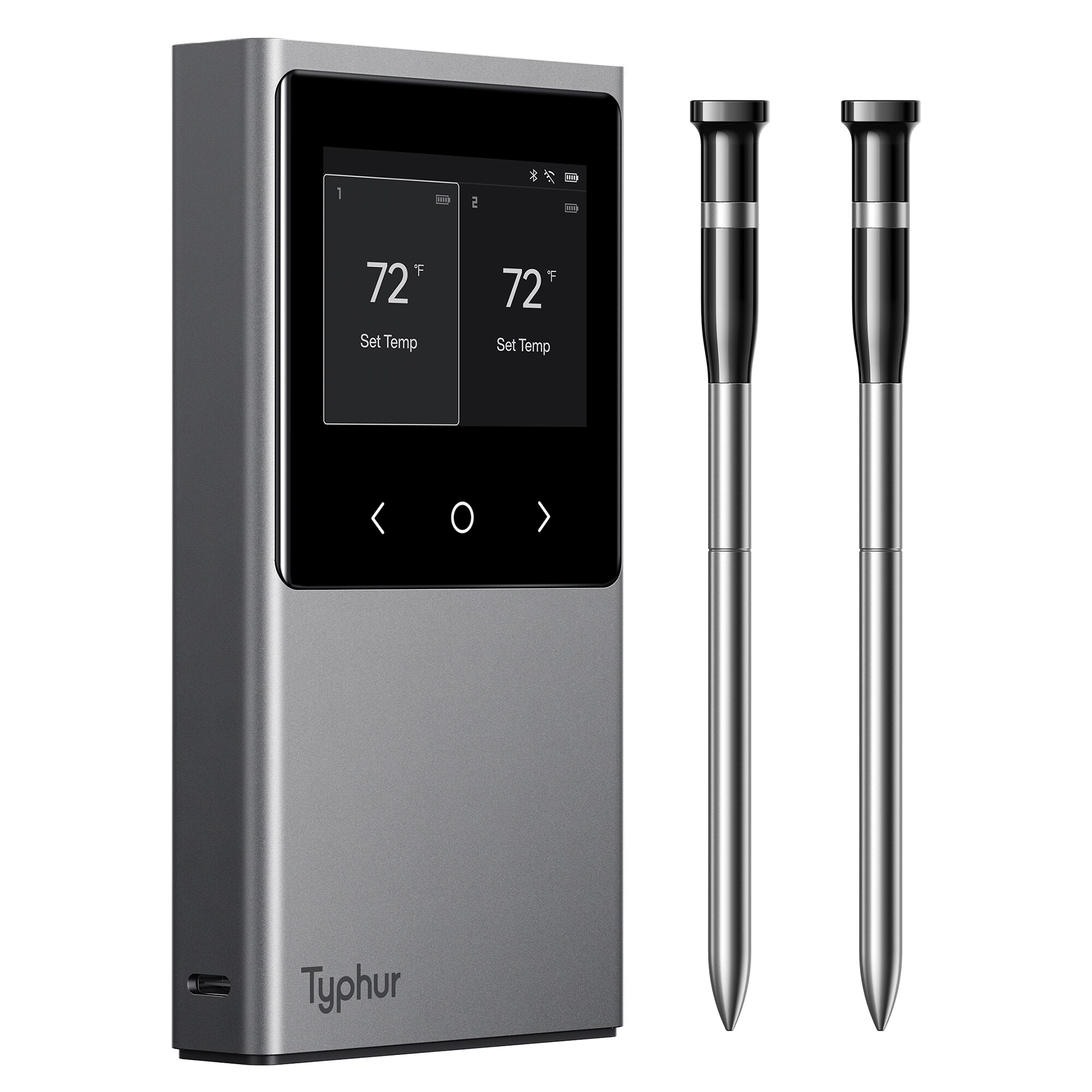Typhur Sync Dual Wireless Meat Thermometer, Digital Food Cooking Thermometer with Bluetooth 5.4, Wifi Unlimited Range, Smart Base for Kitchen, Grill, BBQ, Oven