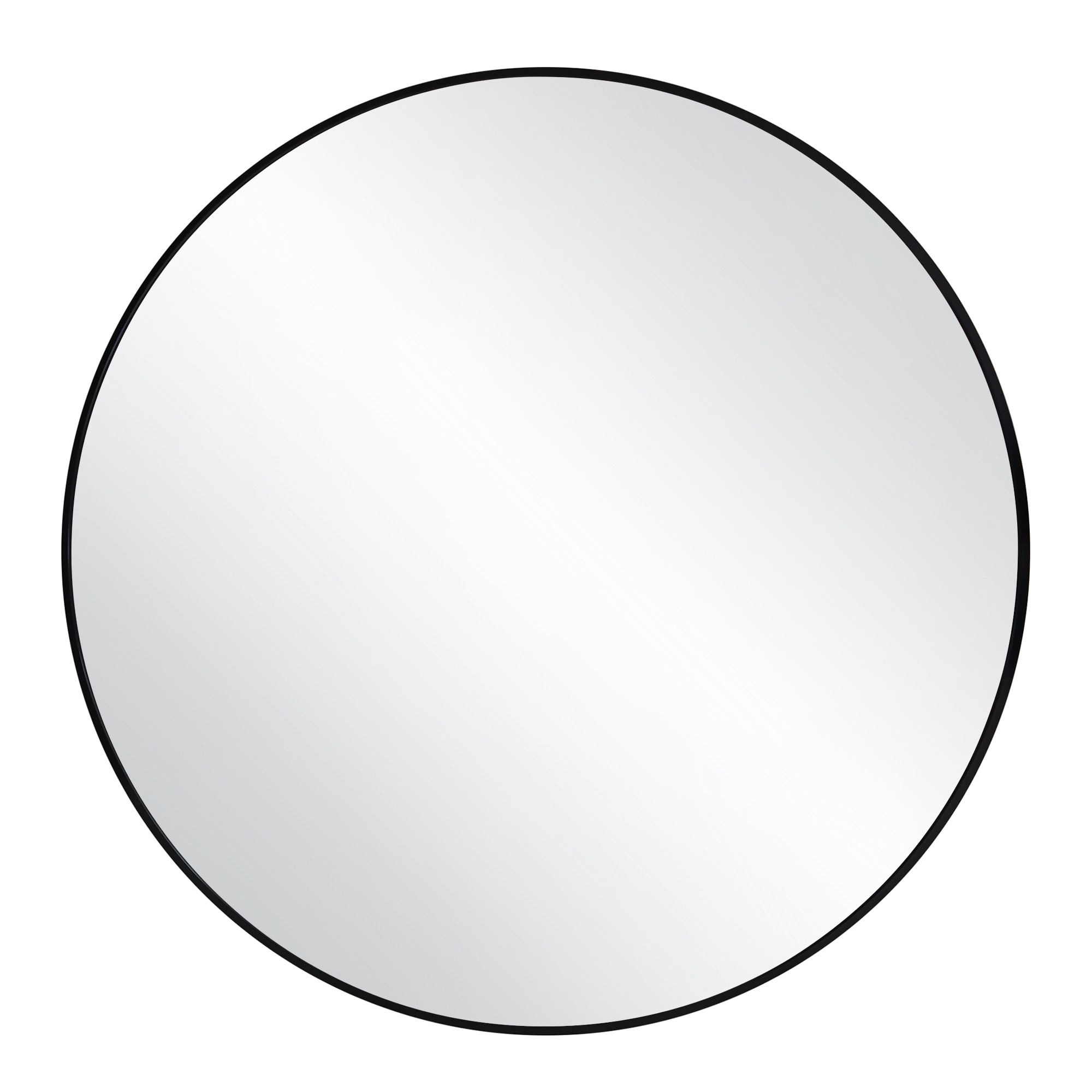 23.5 in. W x 23.5 in. H Metal Framed Flushmount Round Decorative Accent Bathroom Vanity Mirror with Black Frame
