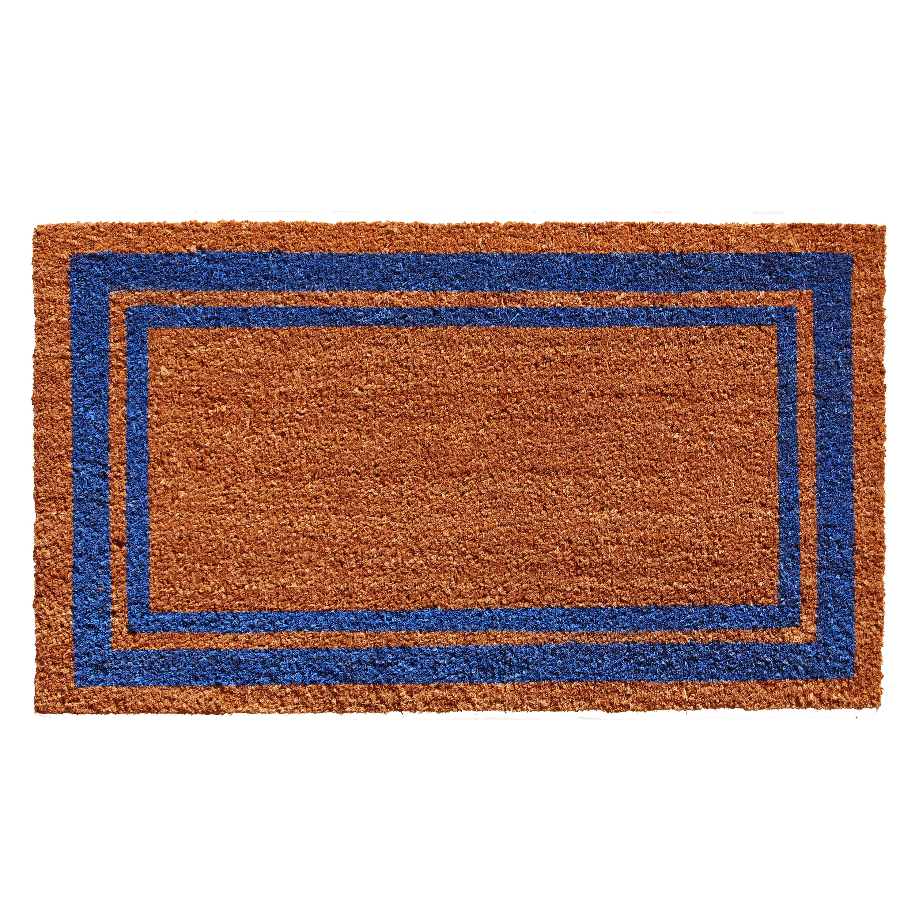 Callowaymills 2-ft x 3-ft Natural/Blue Coir/Vinyl Rectangular Indoor or outdoor Decorative Door mat