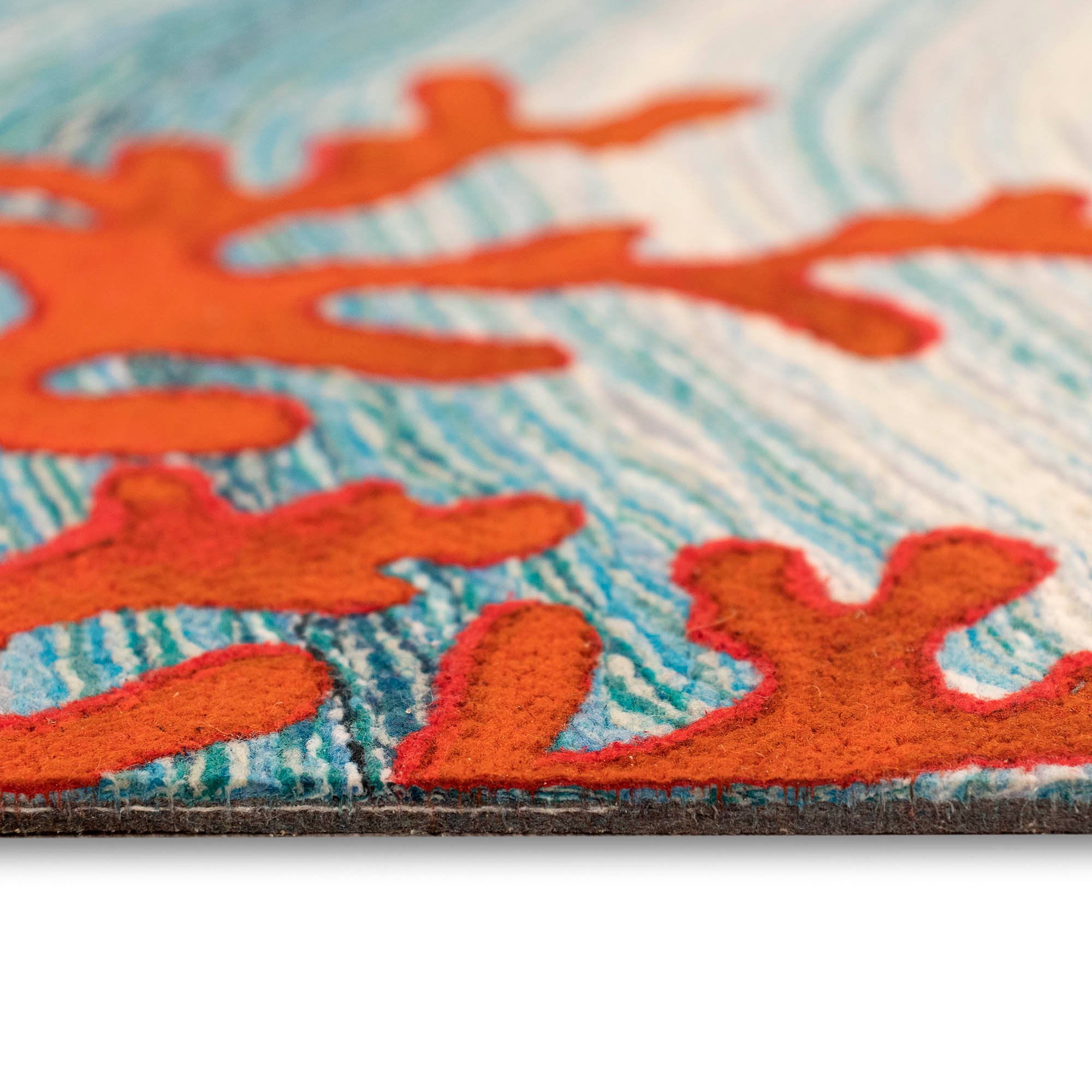 Happy Words 28" Blue Synthetic Indoor/Outdoor Accent Rug