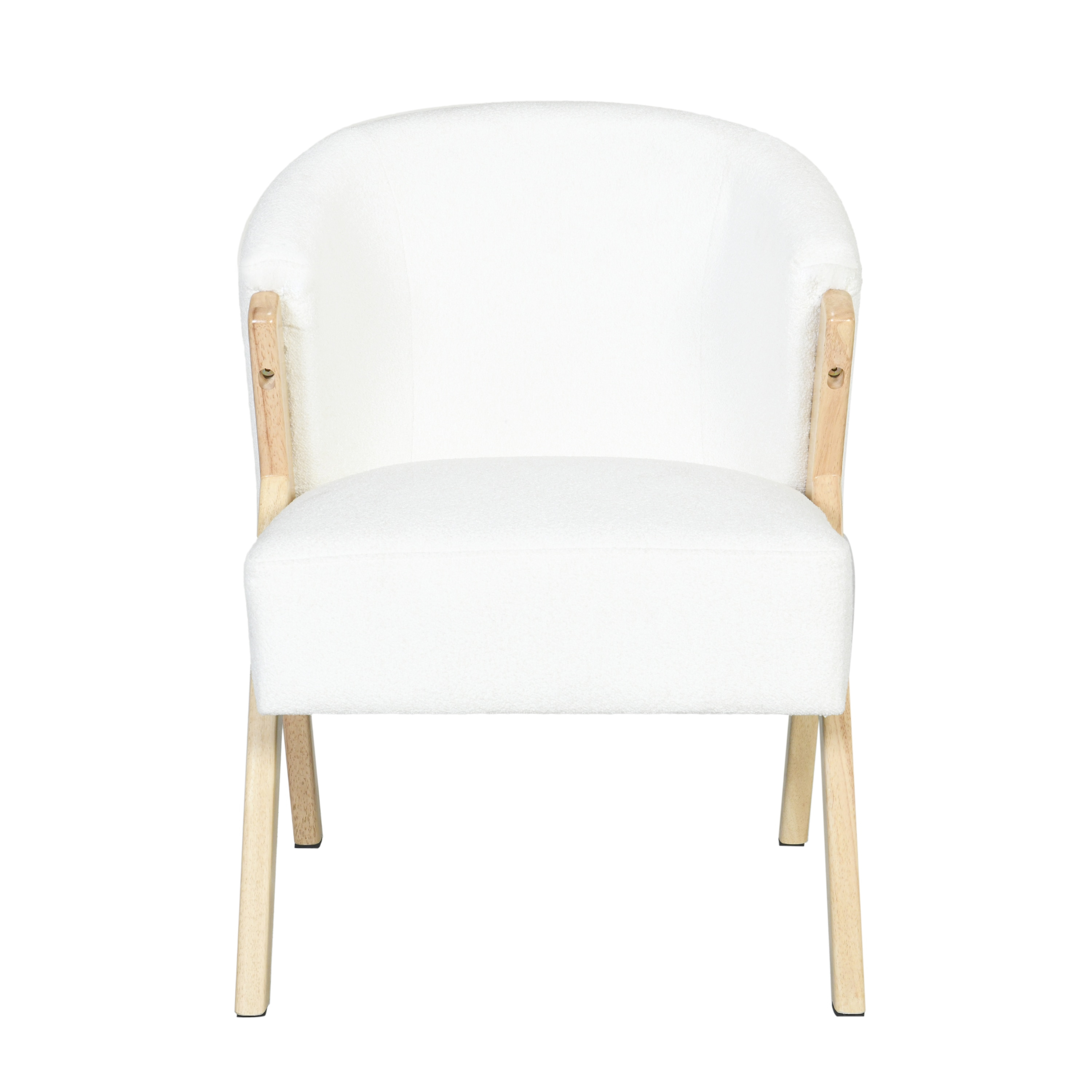 GDF Studio Innovative Modern Accent Chair with Curved Backrest, White