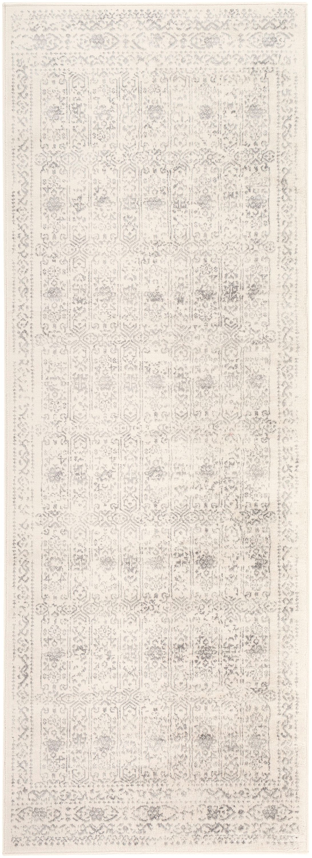 Livabliss Roma 3 x 8 (ft) Loomed Polypropylene Gray Rectangular Indoor Medallion Oriental Area rug