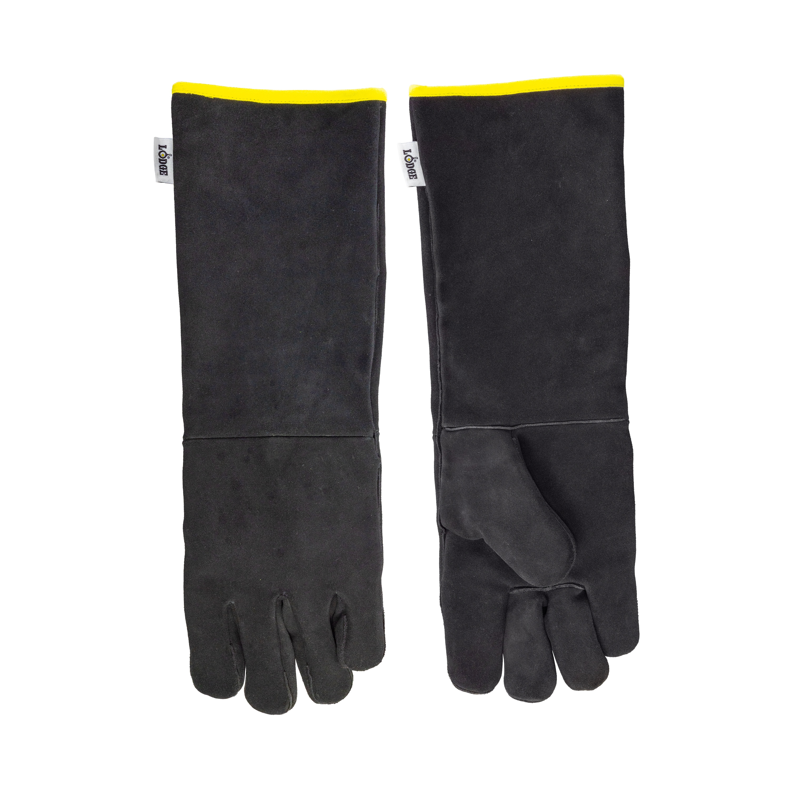 Black Leather Heat-Resistant Cooking Gloves, One Size