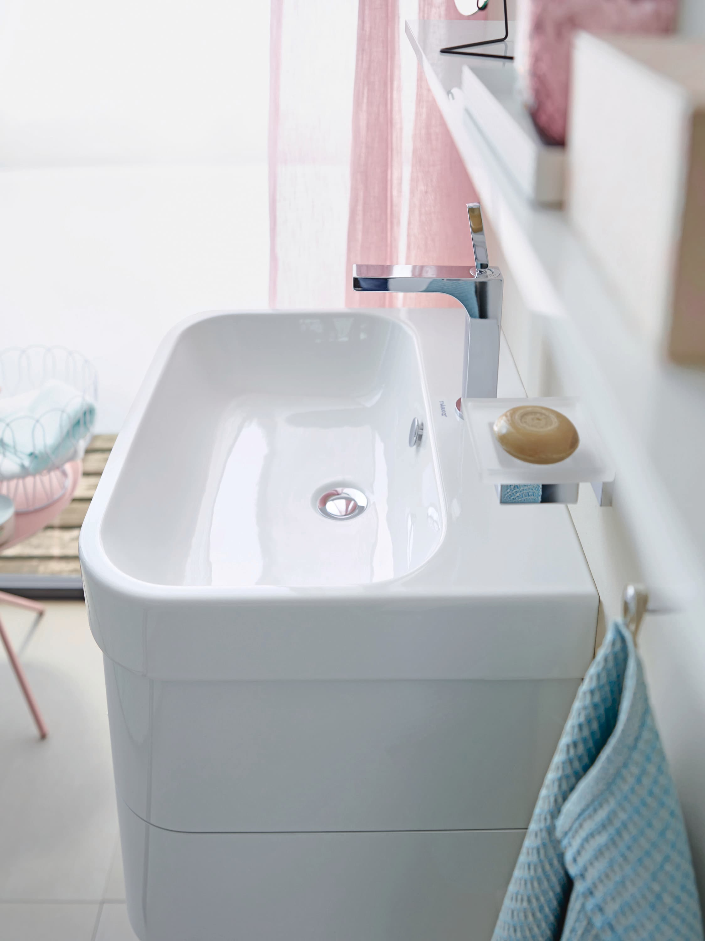 Duravit 231860-3Hole Happy D.2 24" Ceramic Vanity Top - White