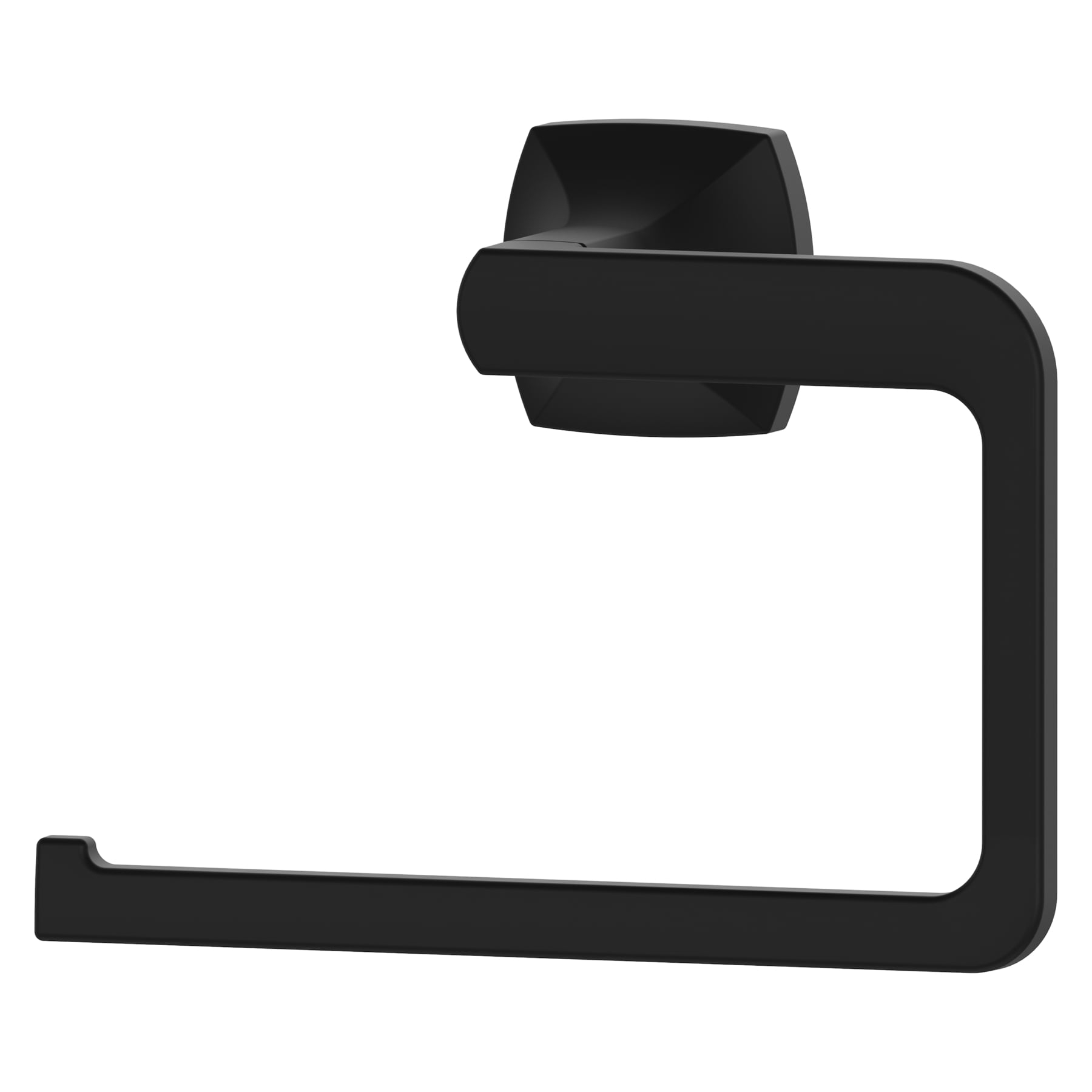 Matte Black Wall-Mounted Metal Towel Ring