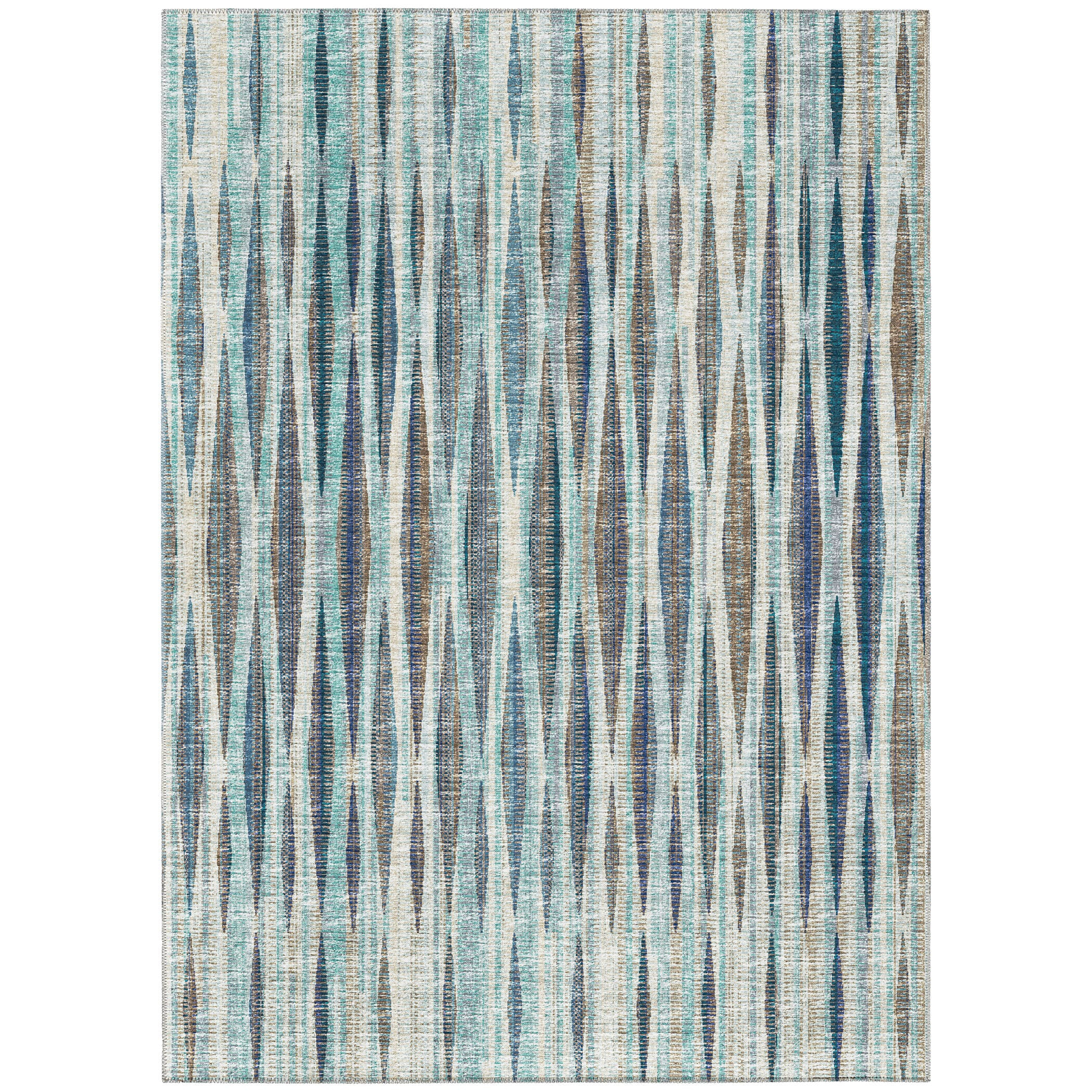 Addison Rugs Indoor/Outdoor Waverly Modern Stripes Washable Rug 8' x 10' - Ocean