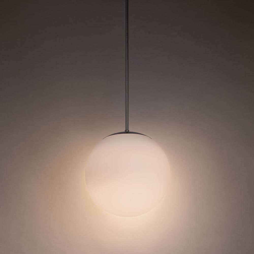 Contemporary Niveous 13.75" LED Globe Pendant in Brushed Nickel