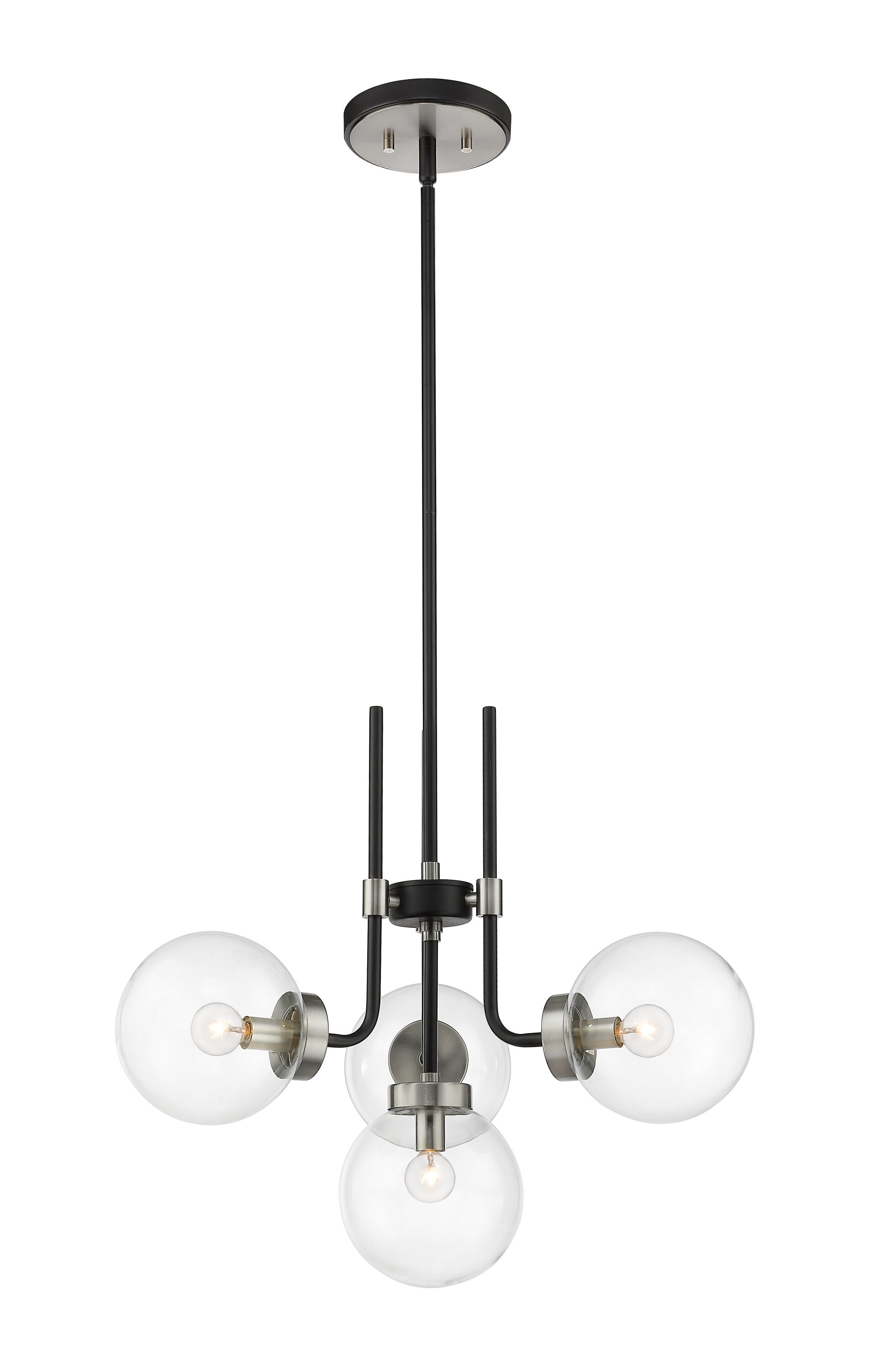 Z-Lite Parsons 4 - Light Chandelier in  Matte Black/Brushed Nickel
