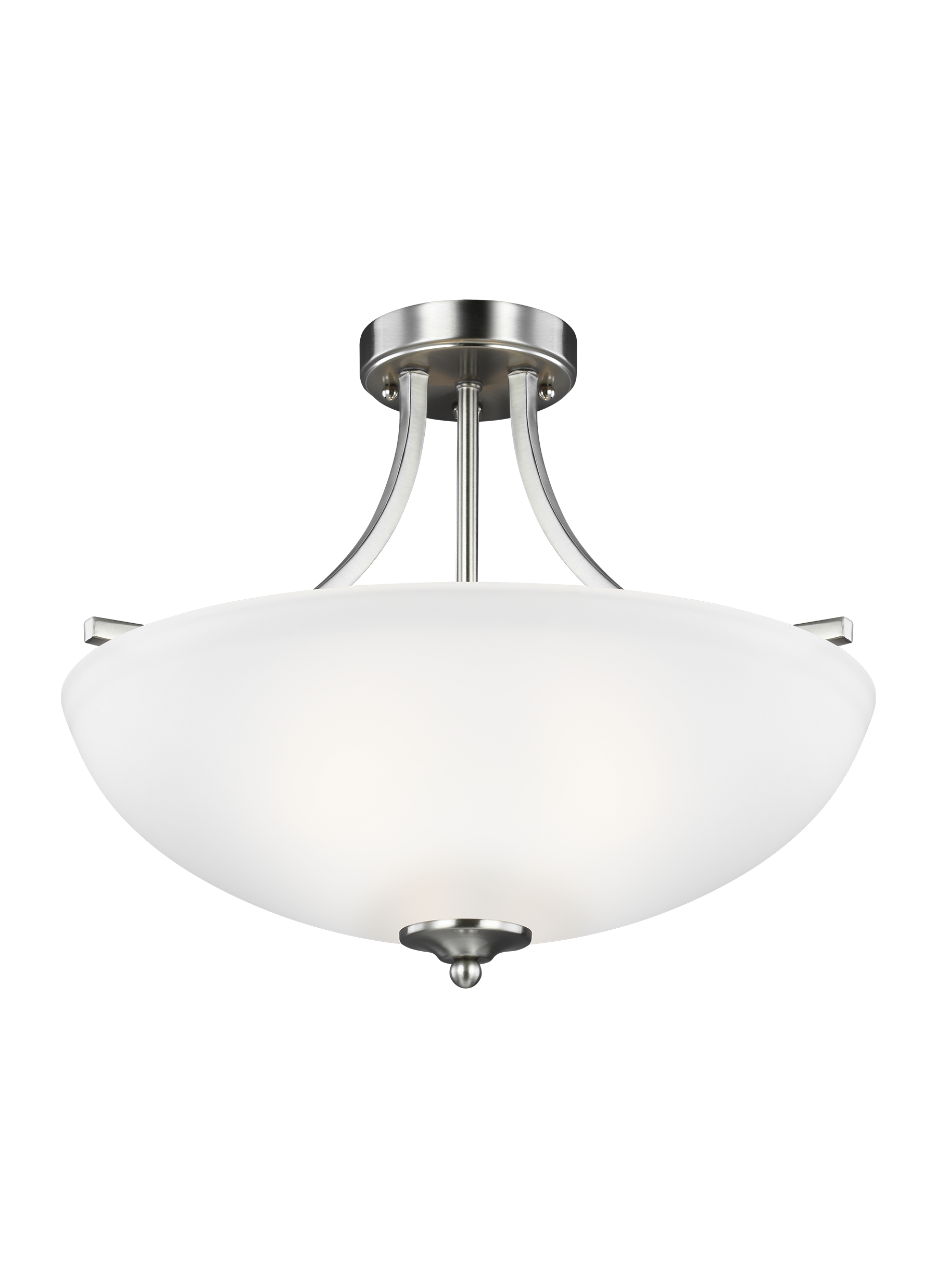 Sea Gull Lighting Generation 7716503-962 Transitional Three Light Semi-Flush Convertible Pendant from Seagull-Geary Collection in Pewter, Silver Finish, Medium, Brushed Nickel