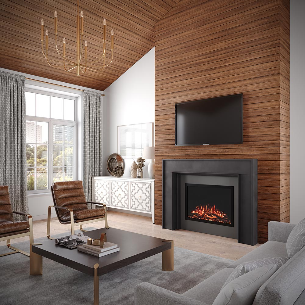 Modern White Painted Poplar Wood Fireplace Mantel