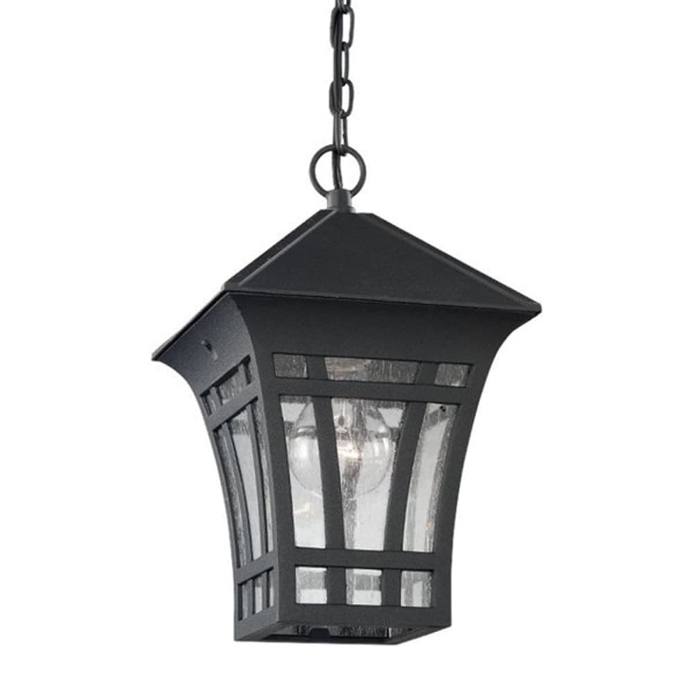 Herrington 1-Light Black Outdoor Hanging Pendant Fixture