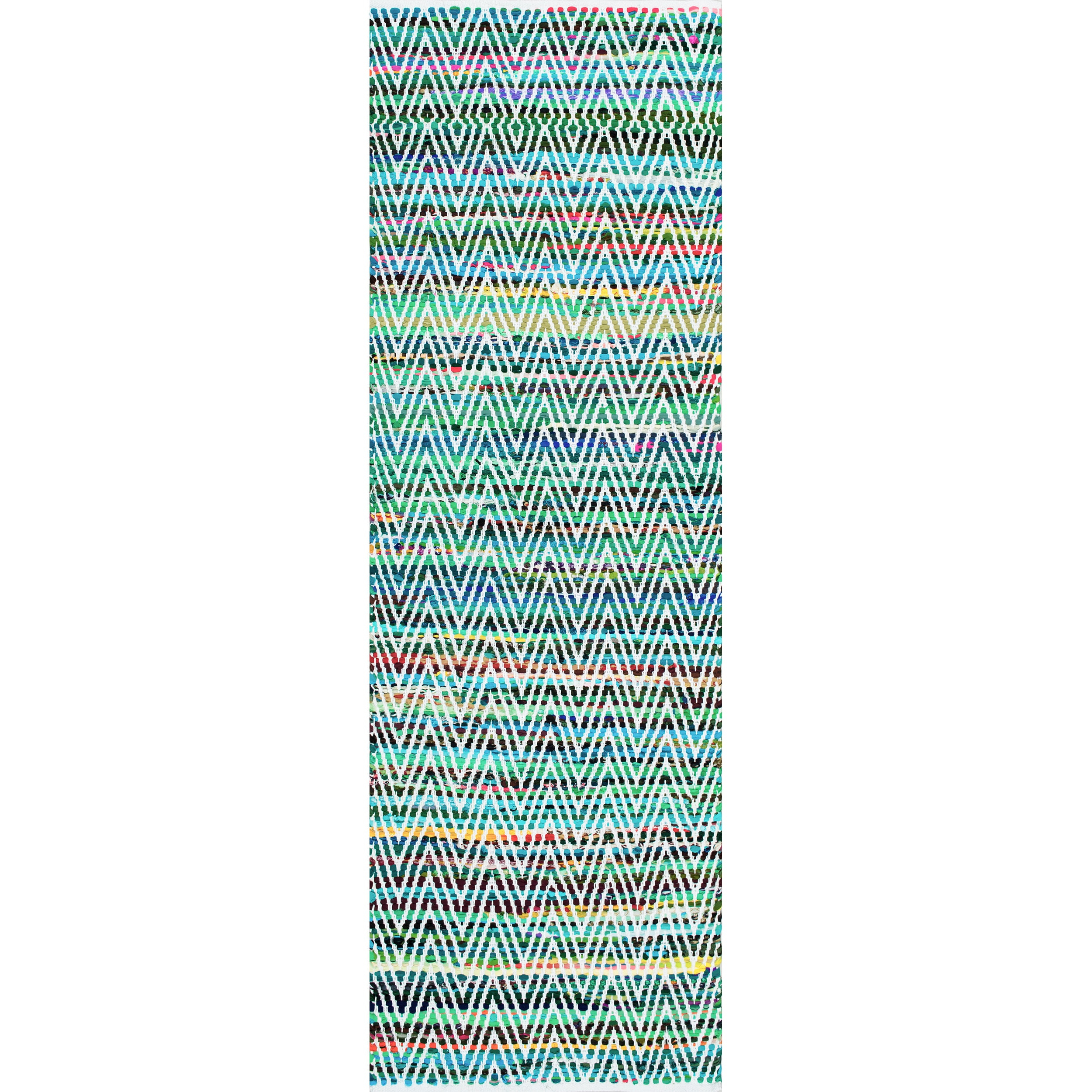 nuLOOM Rochell Handwoven Chevron Runner Rug, 2' 6" x 10', Green