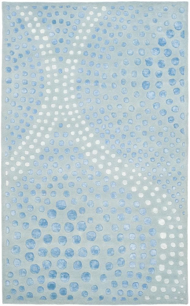 SAFAVIEH Soho Andrew Polka Dots Wool Area Rug, Light Blue, 5' x 8'