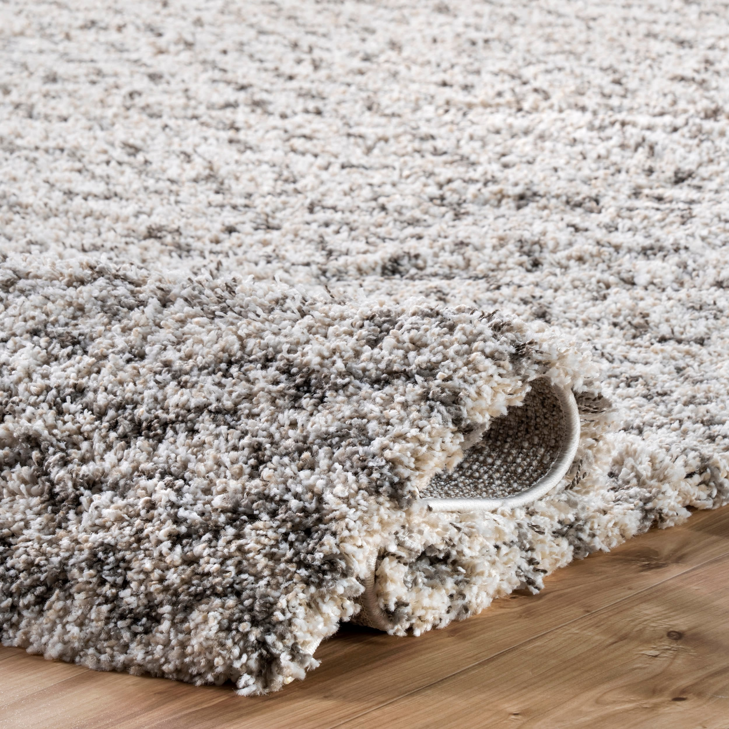Cuellar Chevron Shag Ivory 9 ft. x 12 ft. Area Rug