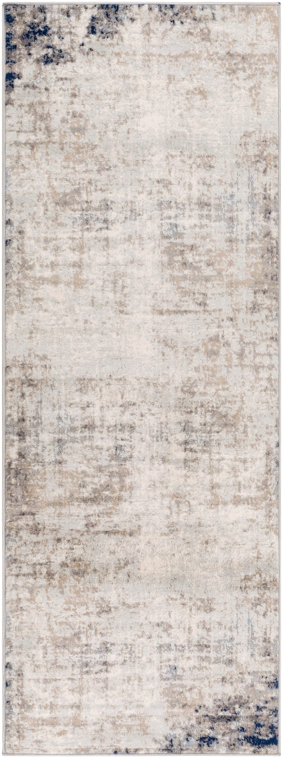 Gray Medium Pile Stain-Resistant Runner Rug