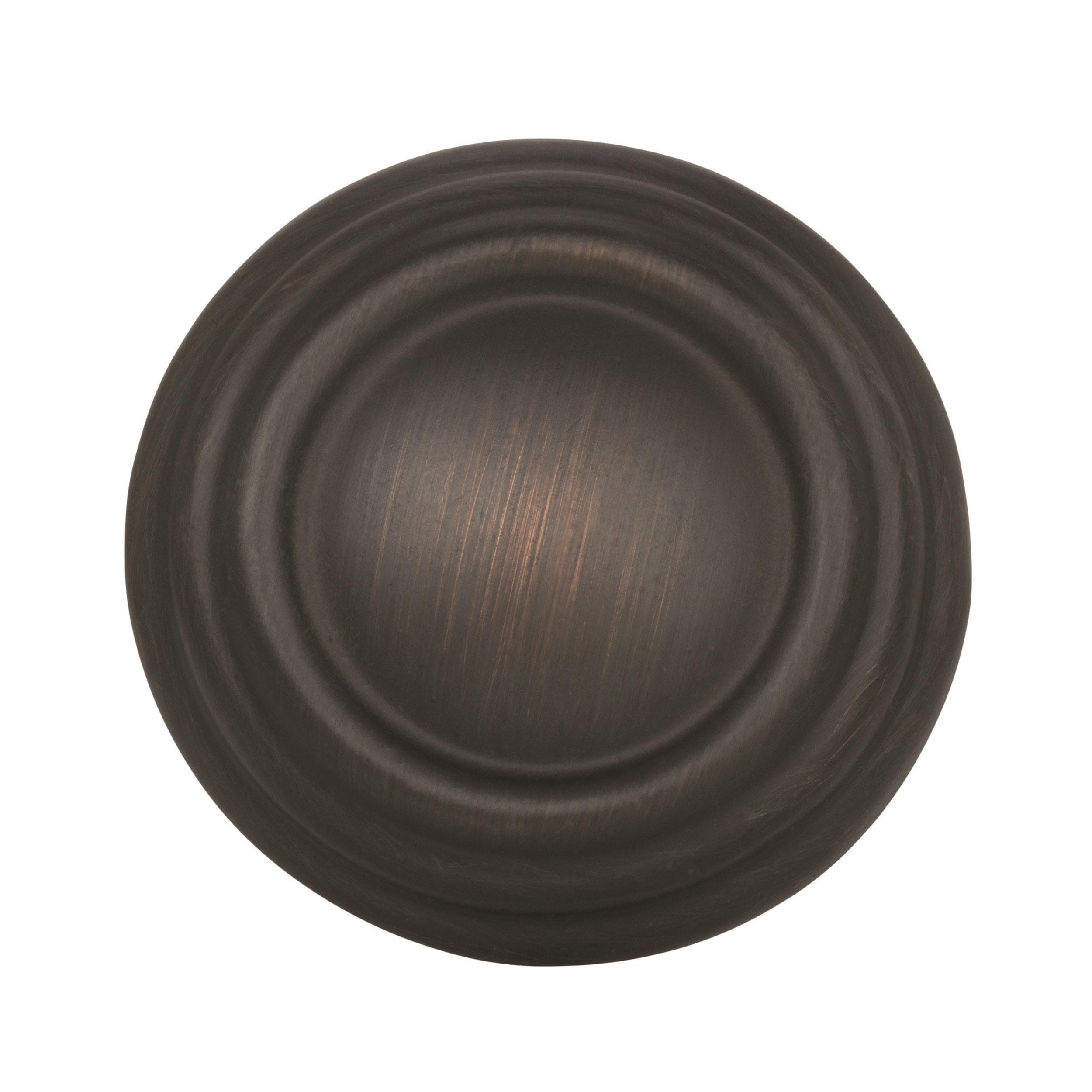 Oil Rubbed Bronze Round Traditional Cabinet Knob with Mounting Hardware