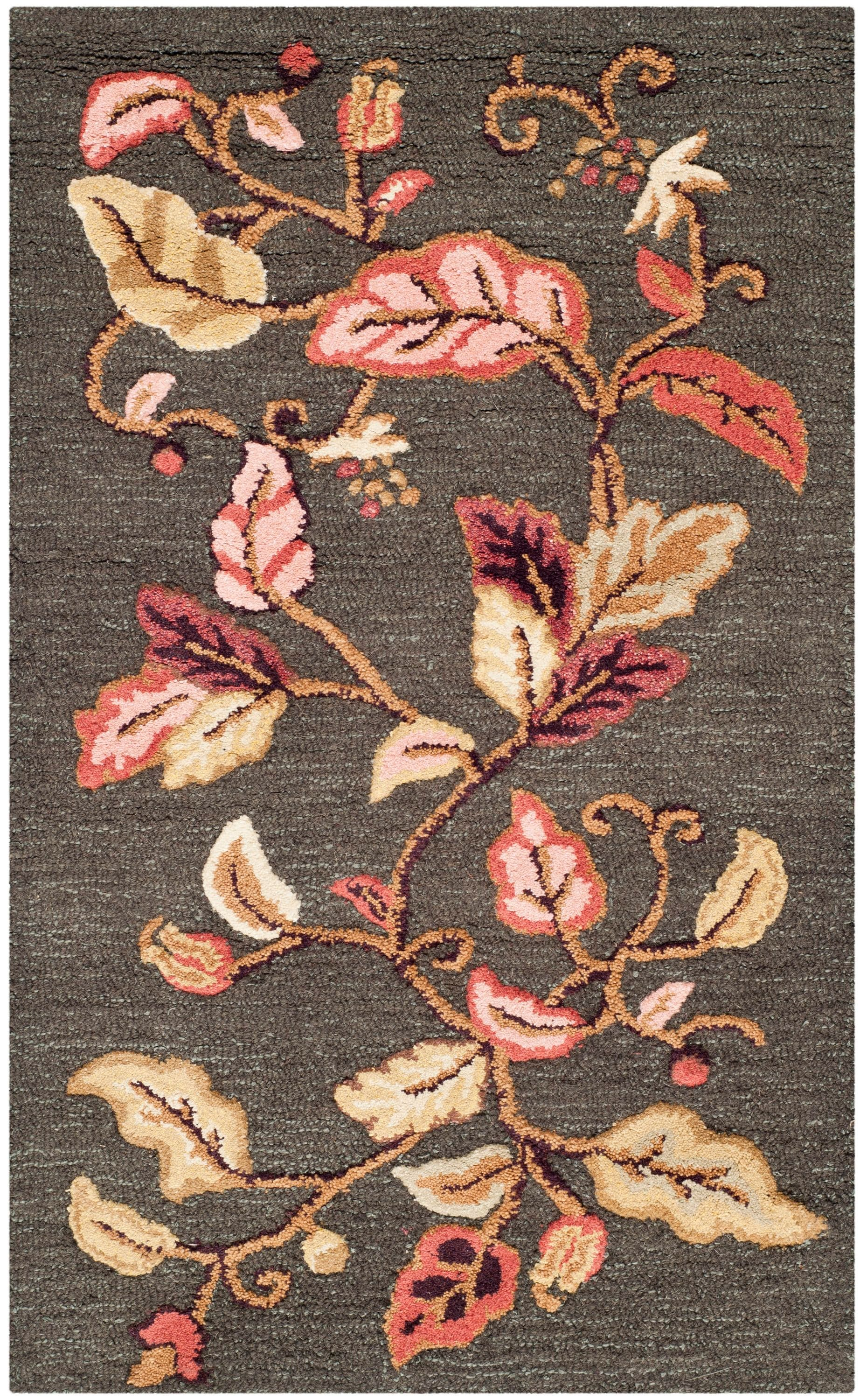 SAFAVIEH Martha Stewart Autumn Woods Floral Area Rug, Francesca Black, 2'6" x 4'3"
