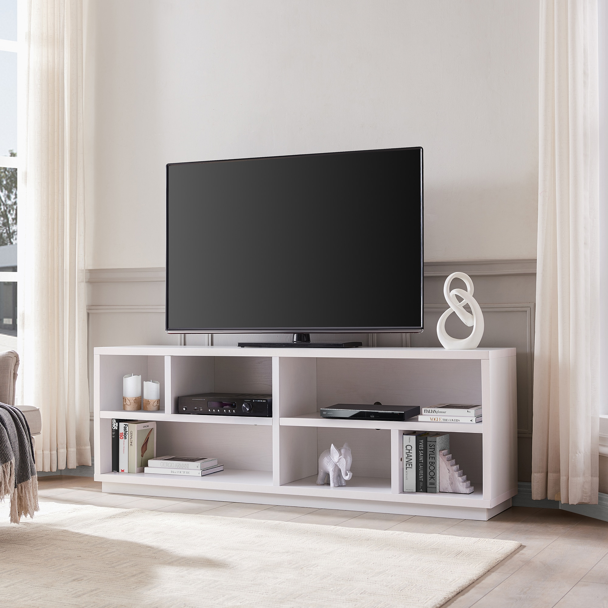 Bowman 70" White Metal Frame TV Stand