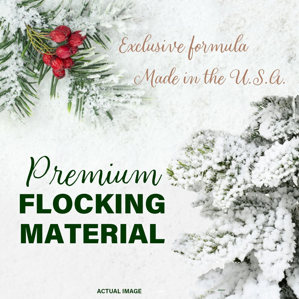 Fraser Hill Farm 2-Ft. Snowy Downswept Tree with Clear Lights | Metal Stand Included | Festive Christmas Holiday Decor | White | FFSD024-1SN