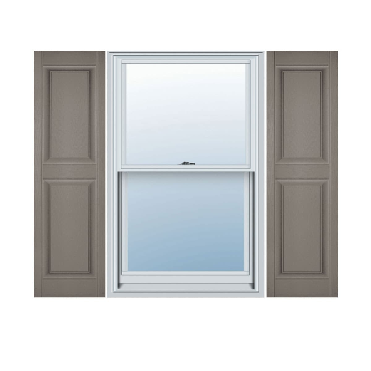 14 1/2"W x 37"H Lifetime Vinyl, TailorMade Two Equal Panels, Raised Panel Shutters, Clay