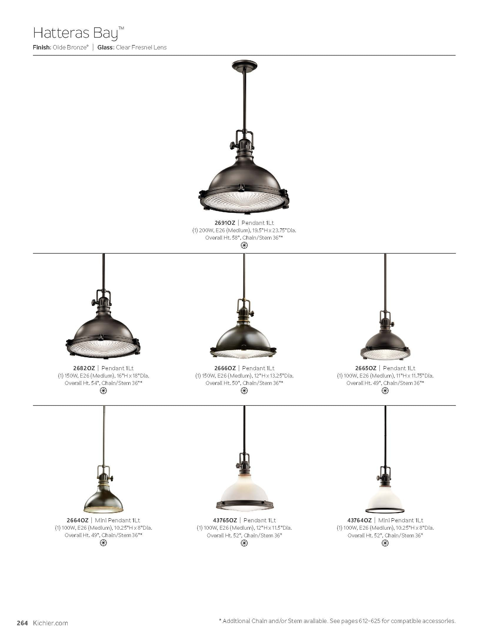 Kichler Lighting Hatteras Bay 1 - Light Pendant in  Olde Bronze