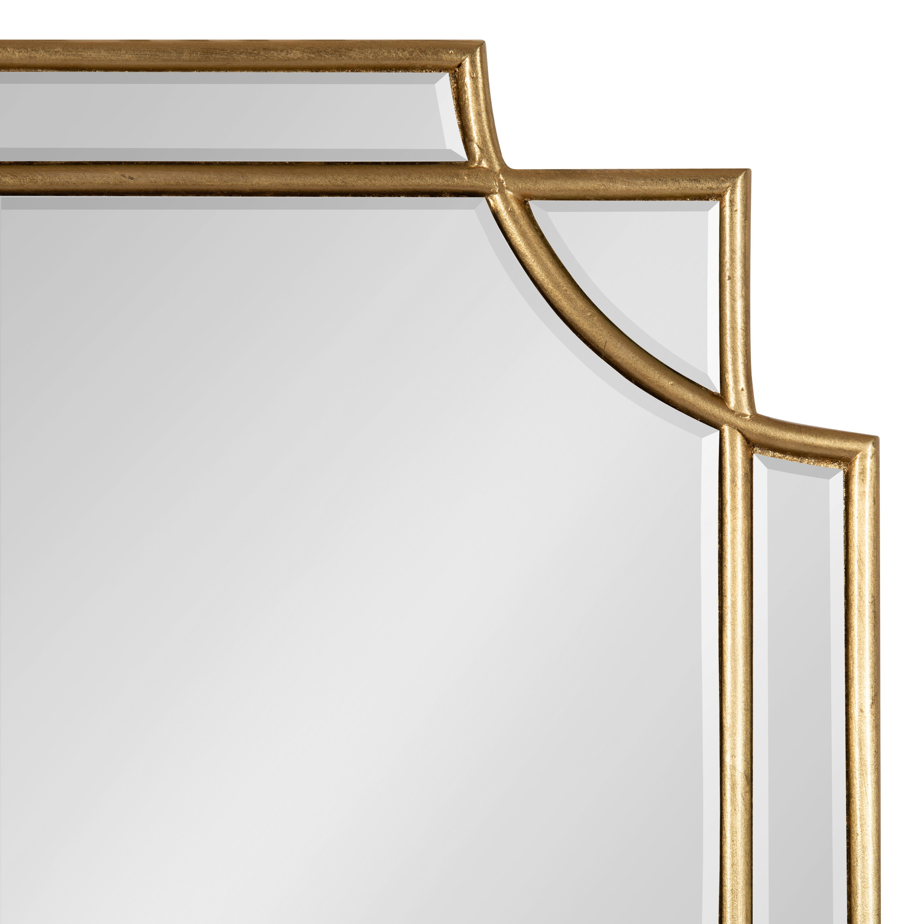 Kate and Laurel Minuette Glam Wall Mirror, 18 x 24, Gold, Boho-Chic Home Decor for Wall