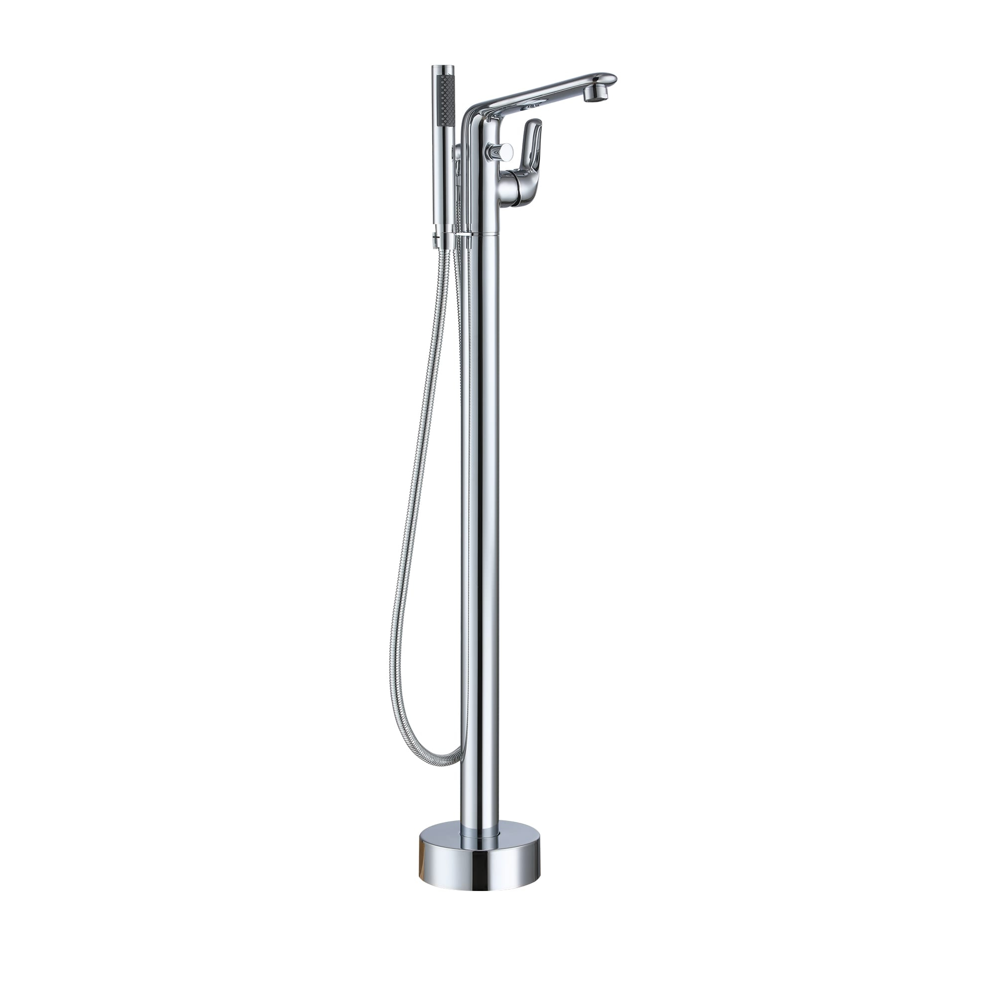 Chrome Freestanding Bathtub Faucet with Hand Shower