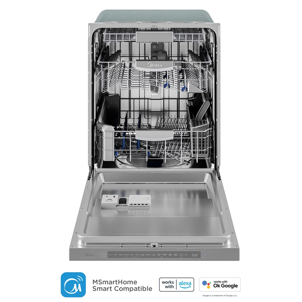 Midea Ultra-Quiet, Built-in dishwasher with Wi-Fi and Targeted Wash Zones, MDT24P5AST, Stainless Steel