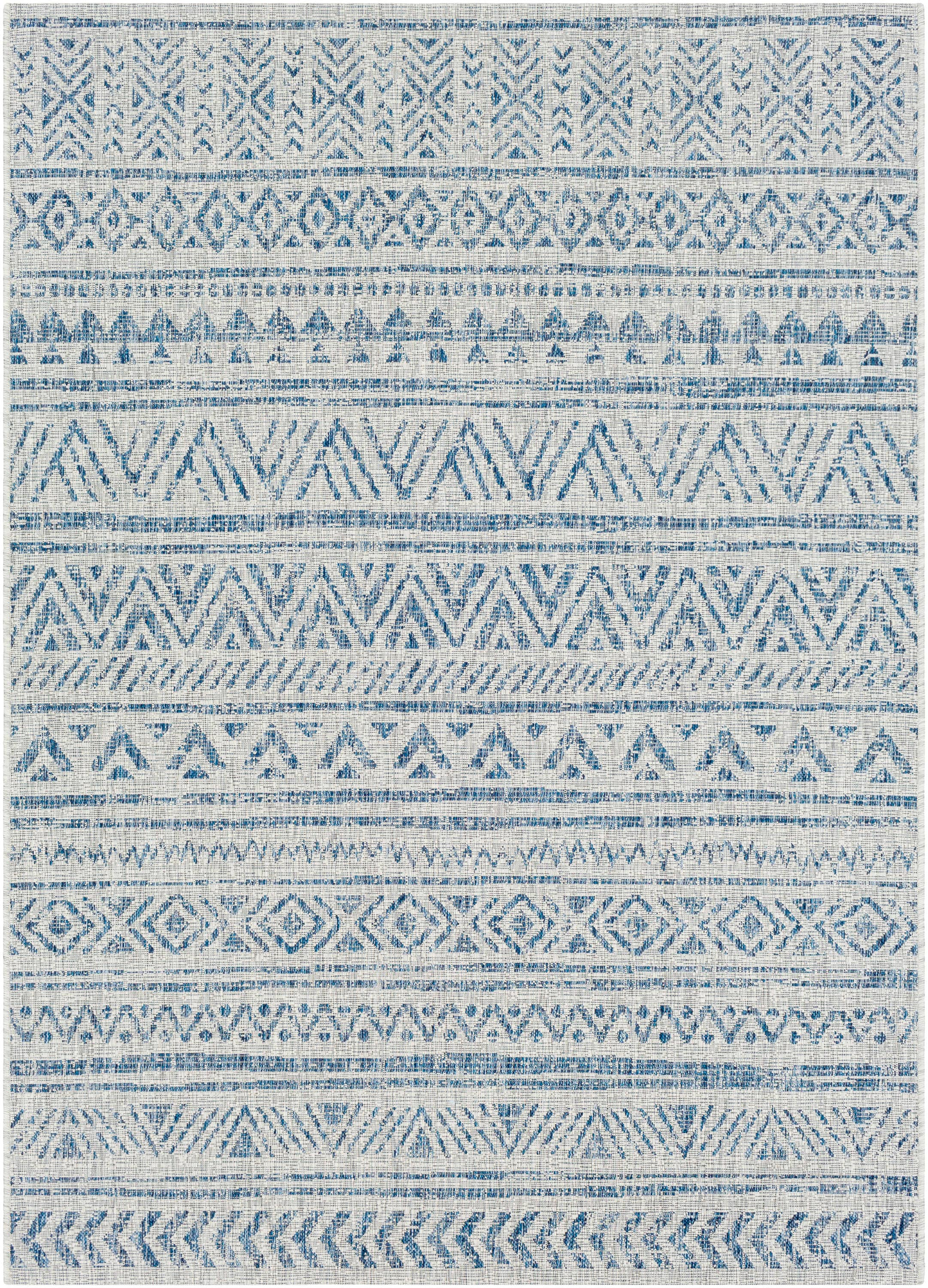 Livabliss Eagean 5 x 8 (ft) Polypropylene Blue Rectangular Indoor/Outdoor Chevron Global Area rug