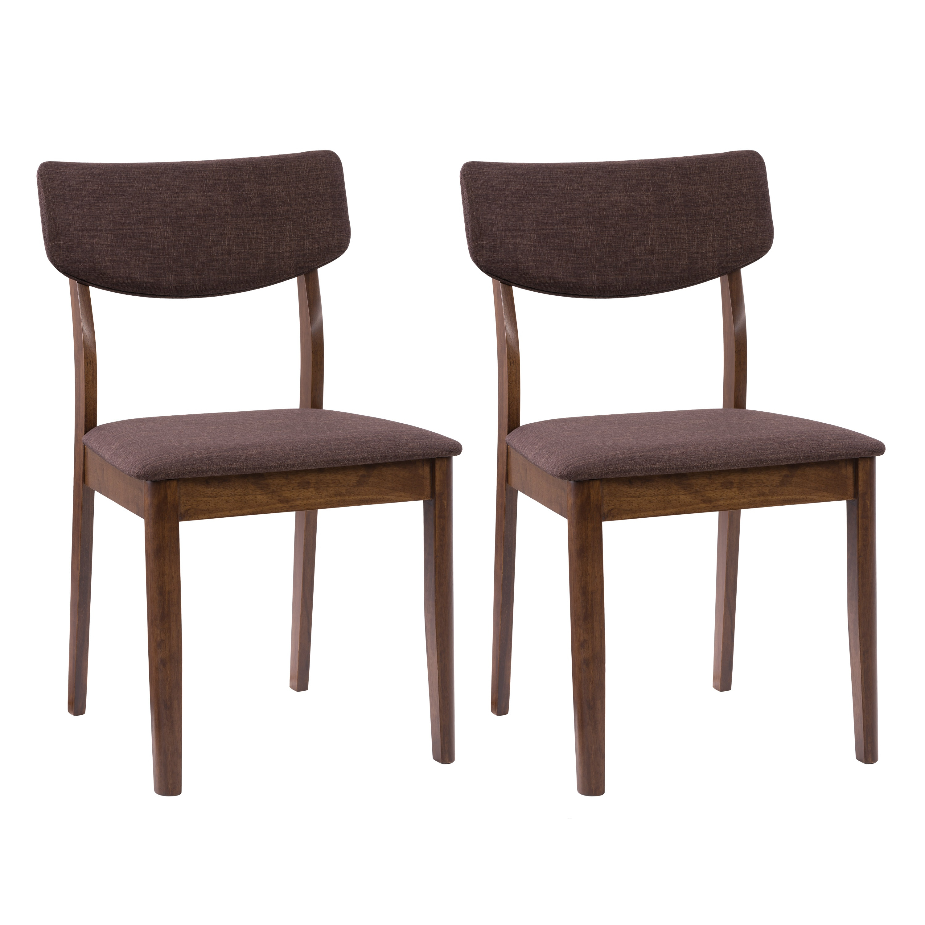Set of 2 Branson Wood Dining Chairs Walnut Stain - CorLiving