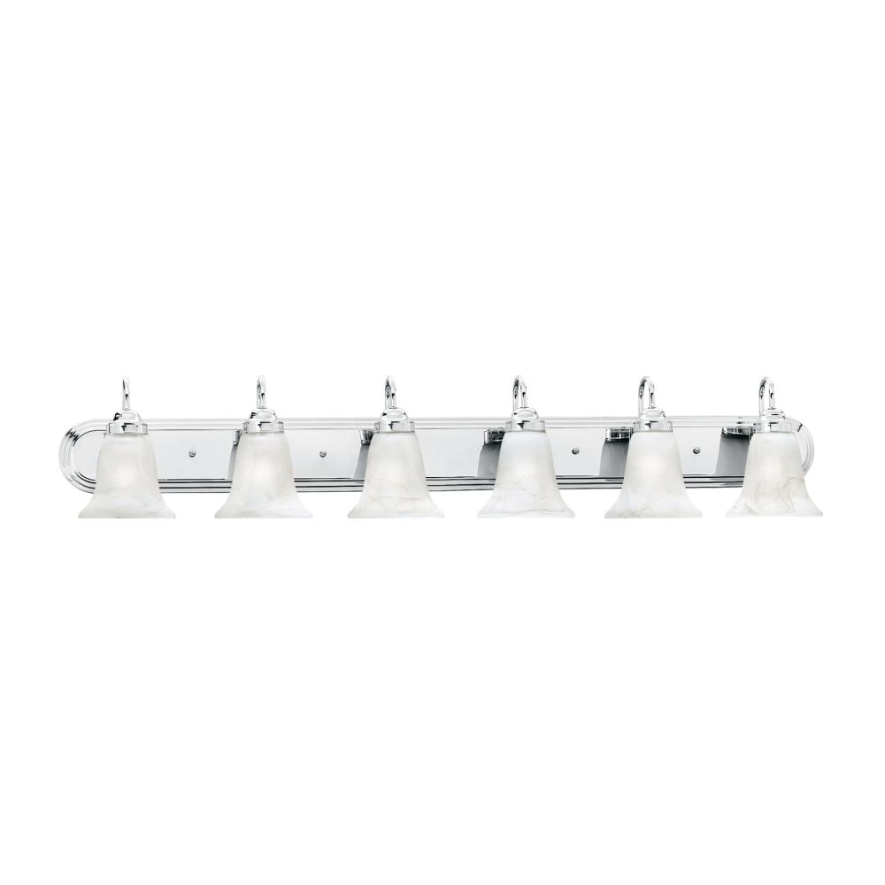 Chrome 6-Light Frosted Glass Wall Lamp