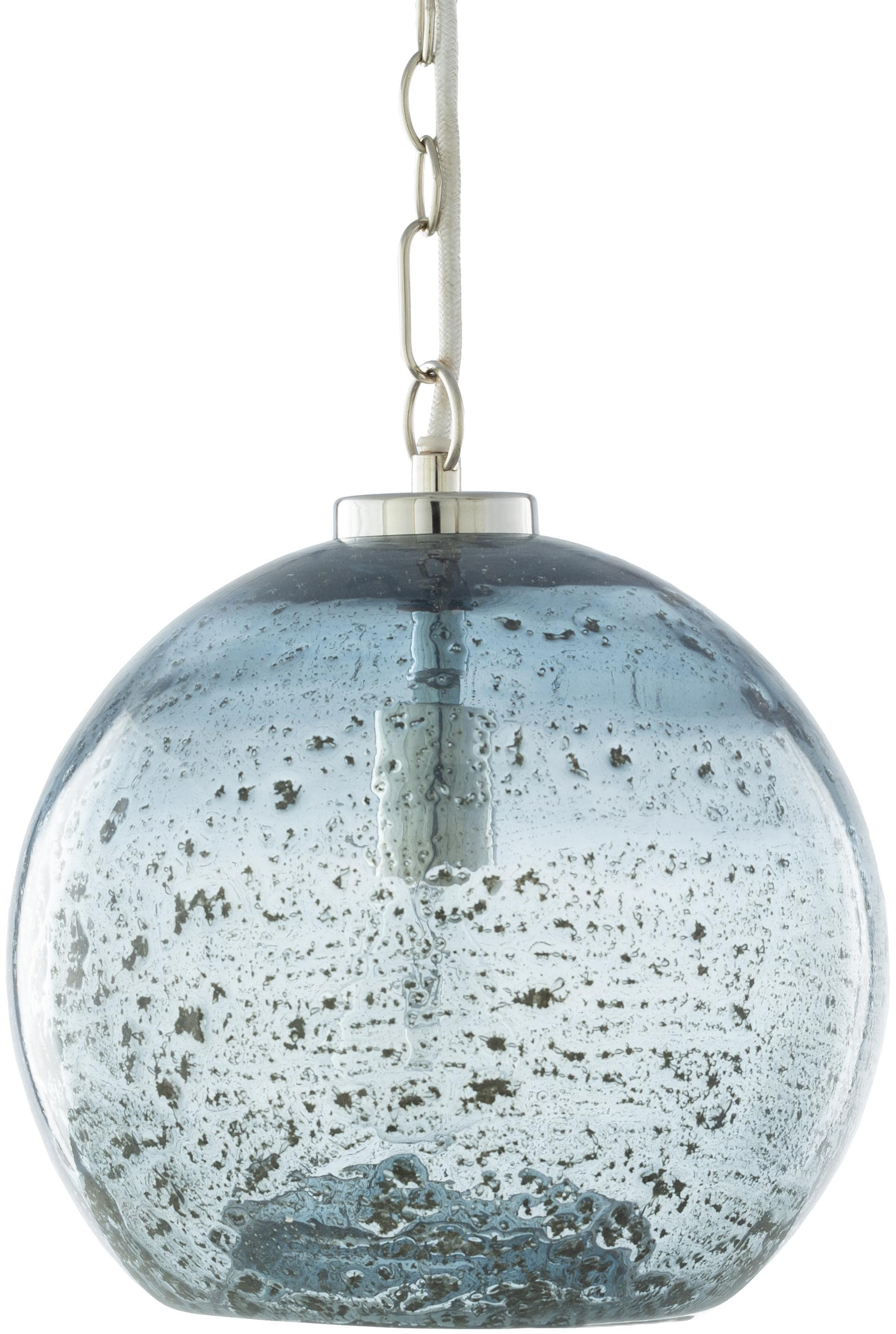 Surya Mist Contemporary Blue Glass Pendant Light