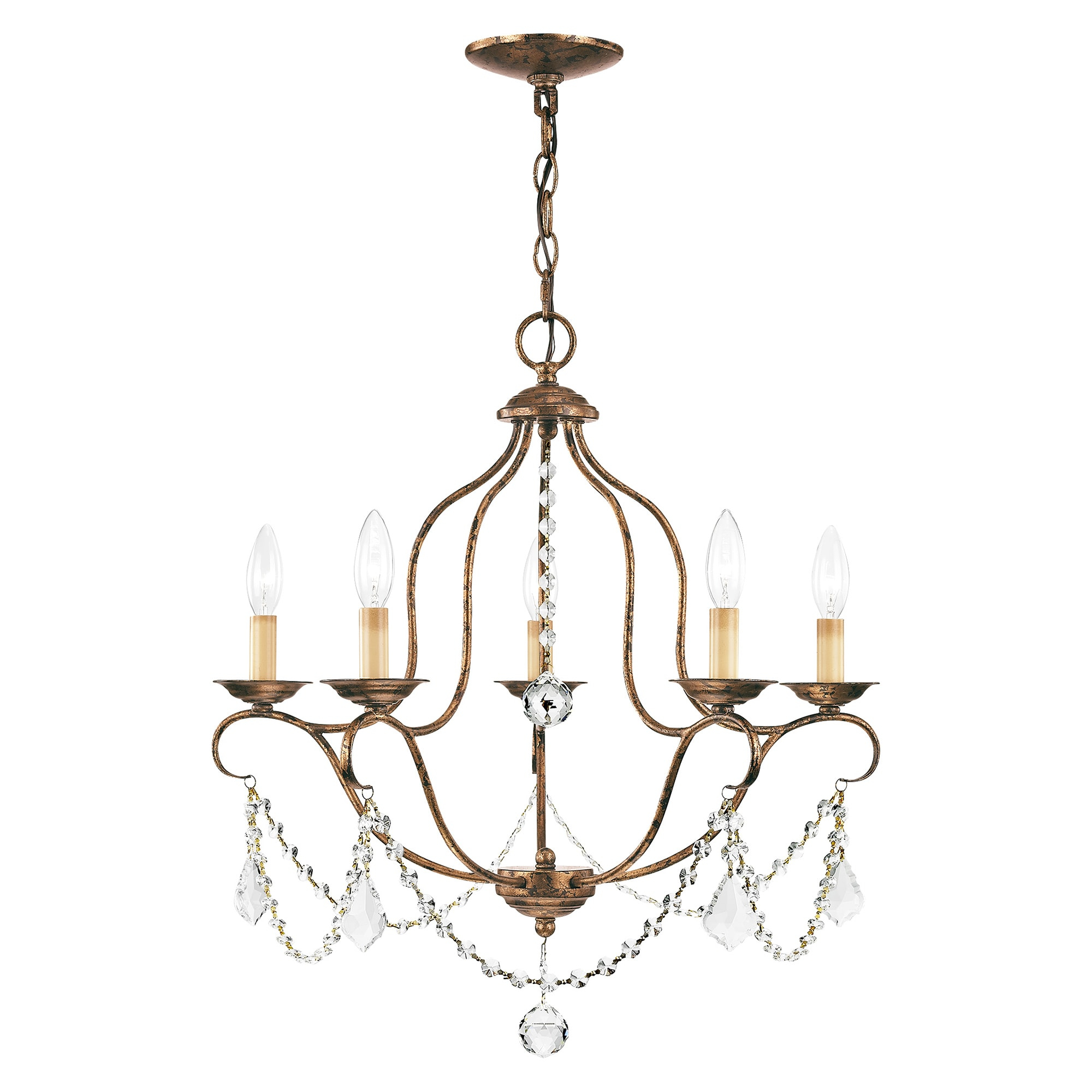 Livex Lighting Chesterfield 5 - Light Chandelier in  Hand Applied Venetian Golden Bronze