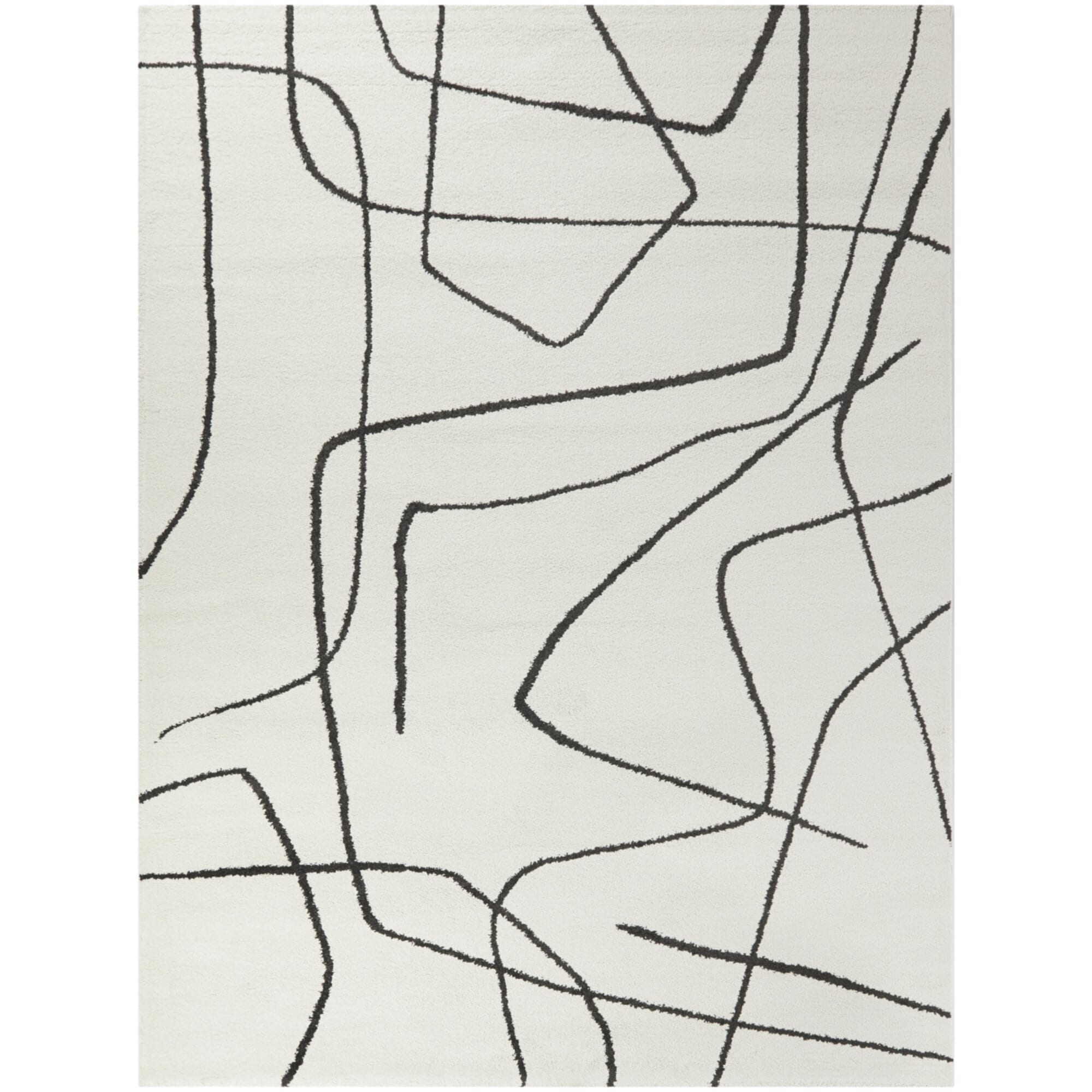 Charcoal Abstract 8' x 10' Reversible Synthetic Area Rug