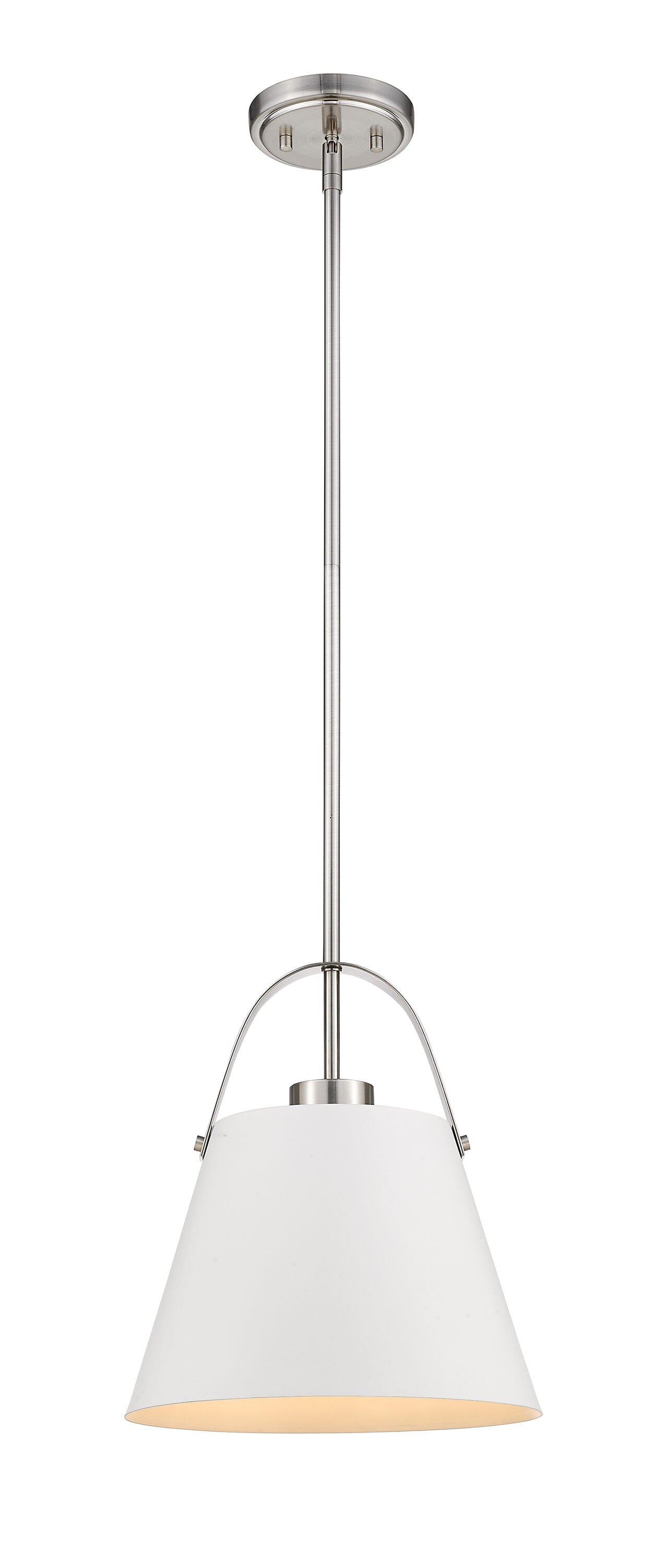 Z-Lite Z-Studio 1 - Light Pendant in  Matte White/Brushed Nickel