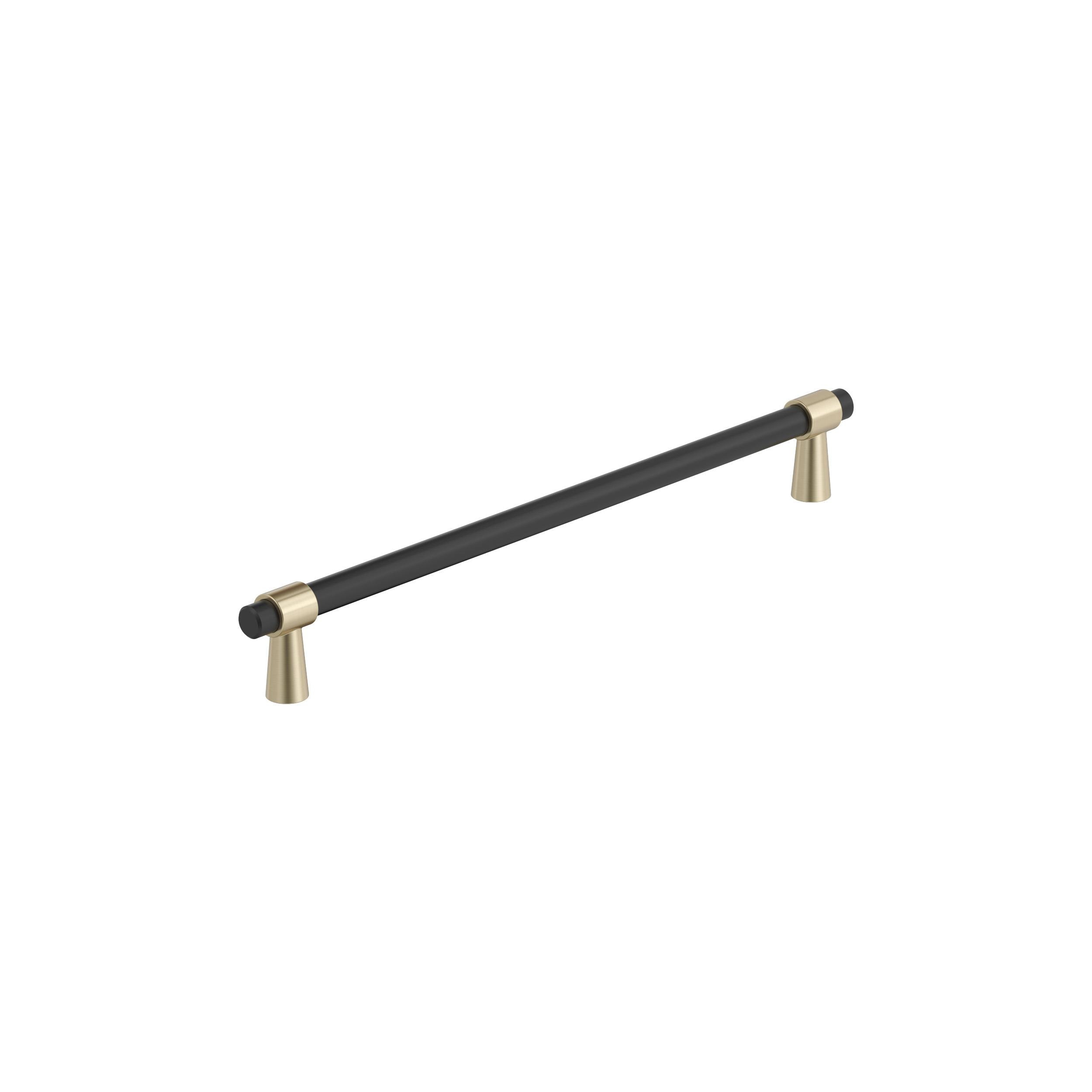 Amerock Mergence 8-13/16 inch (224mm) Center-to-Center Matte Black/Golden Champagne Cabinet Pull