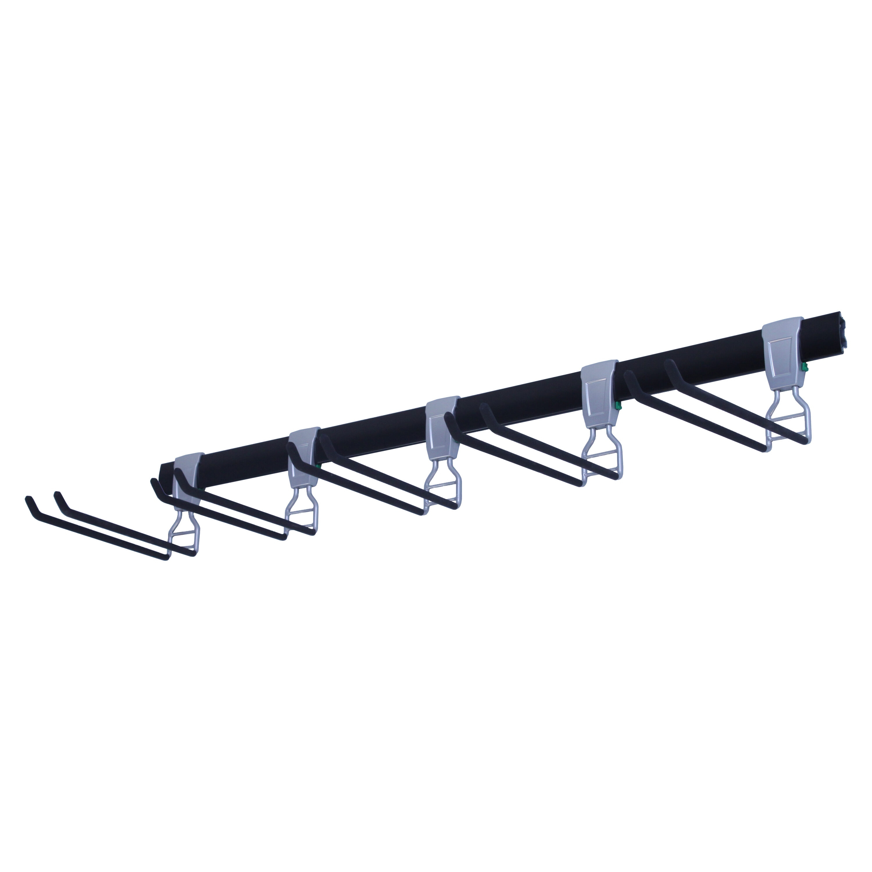 SafeRacks Wall Mounted Ski/Snowboard Rack - Includes 5 Storage Hooks - 500lb Max Capacity