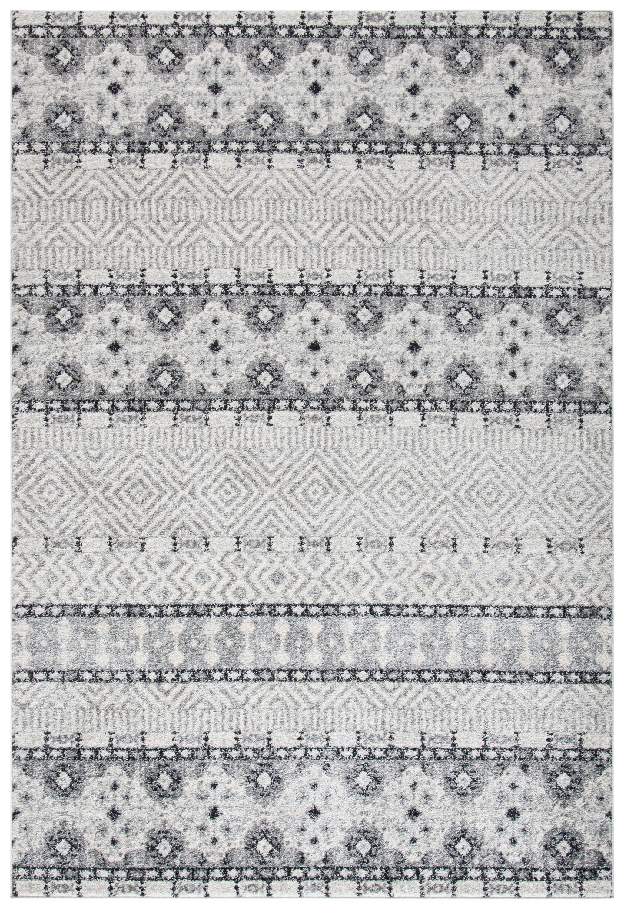 SAFAVIEH Madison Kandace Abstract Area Rug, Charcoal/Grey, 8' x 10'