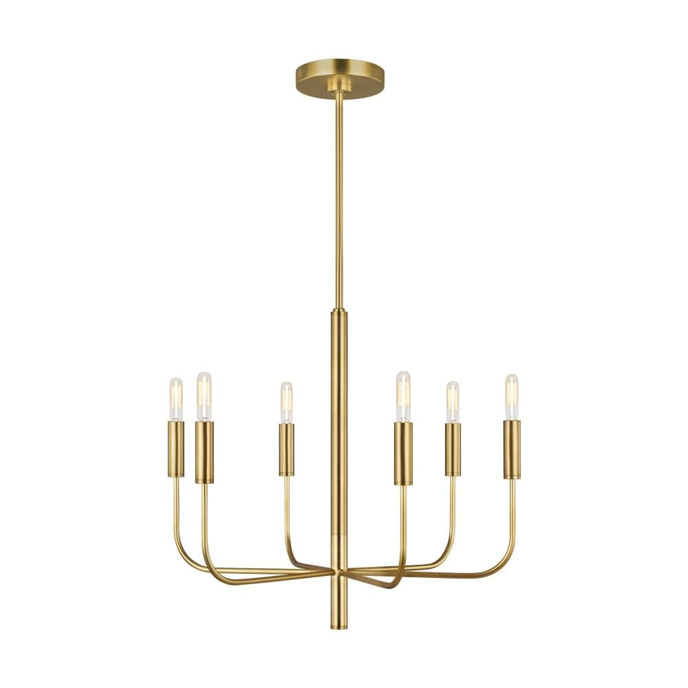 Brianna Burnished Brass 6-Light Minimalist Chandelier